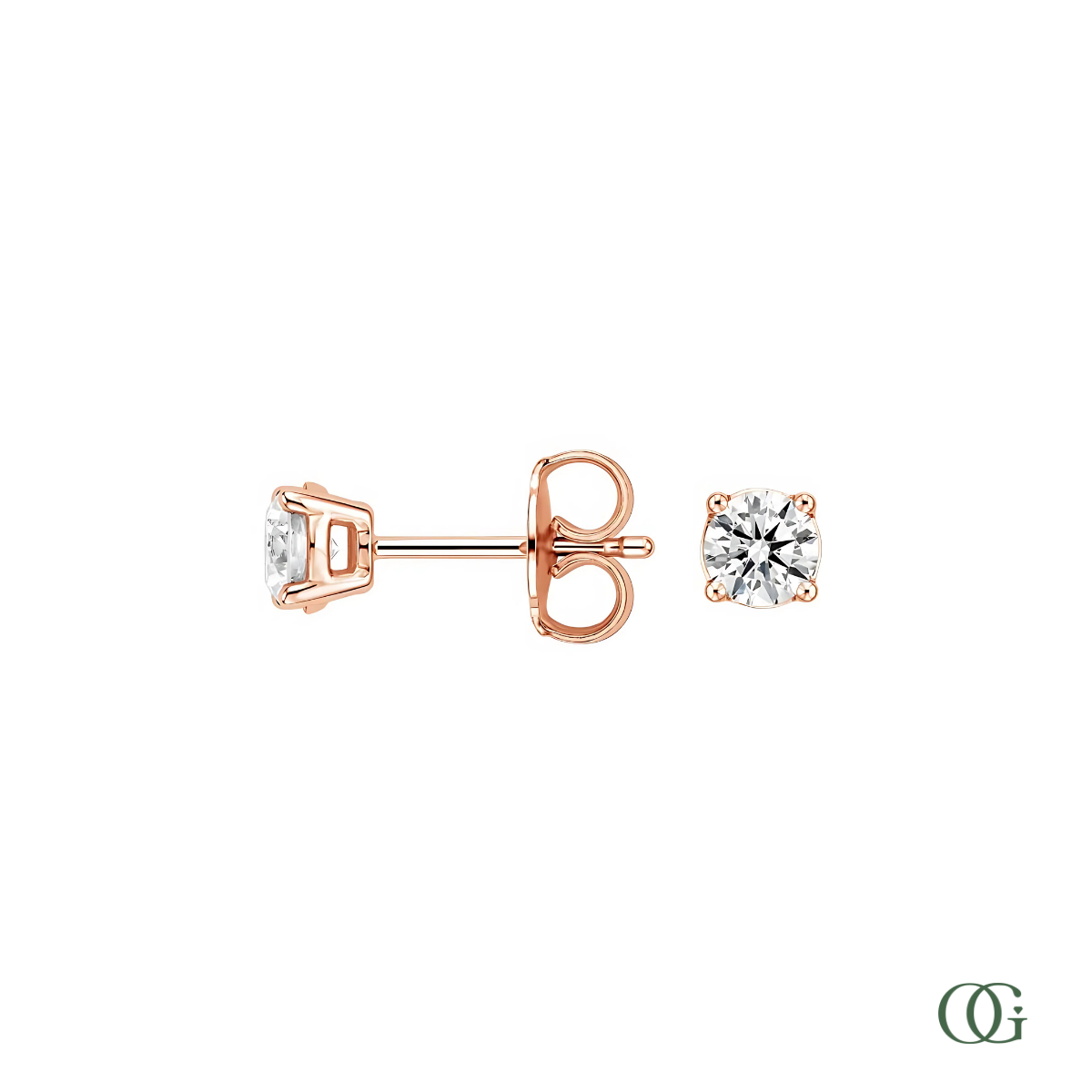 4 Prong Basket Set Diamond Stud Earrings