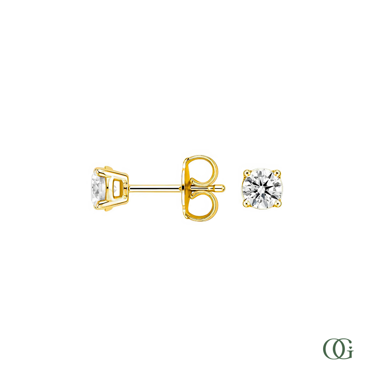 4 Prong Basket Set Diamond Stud Earrings