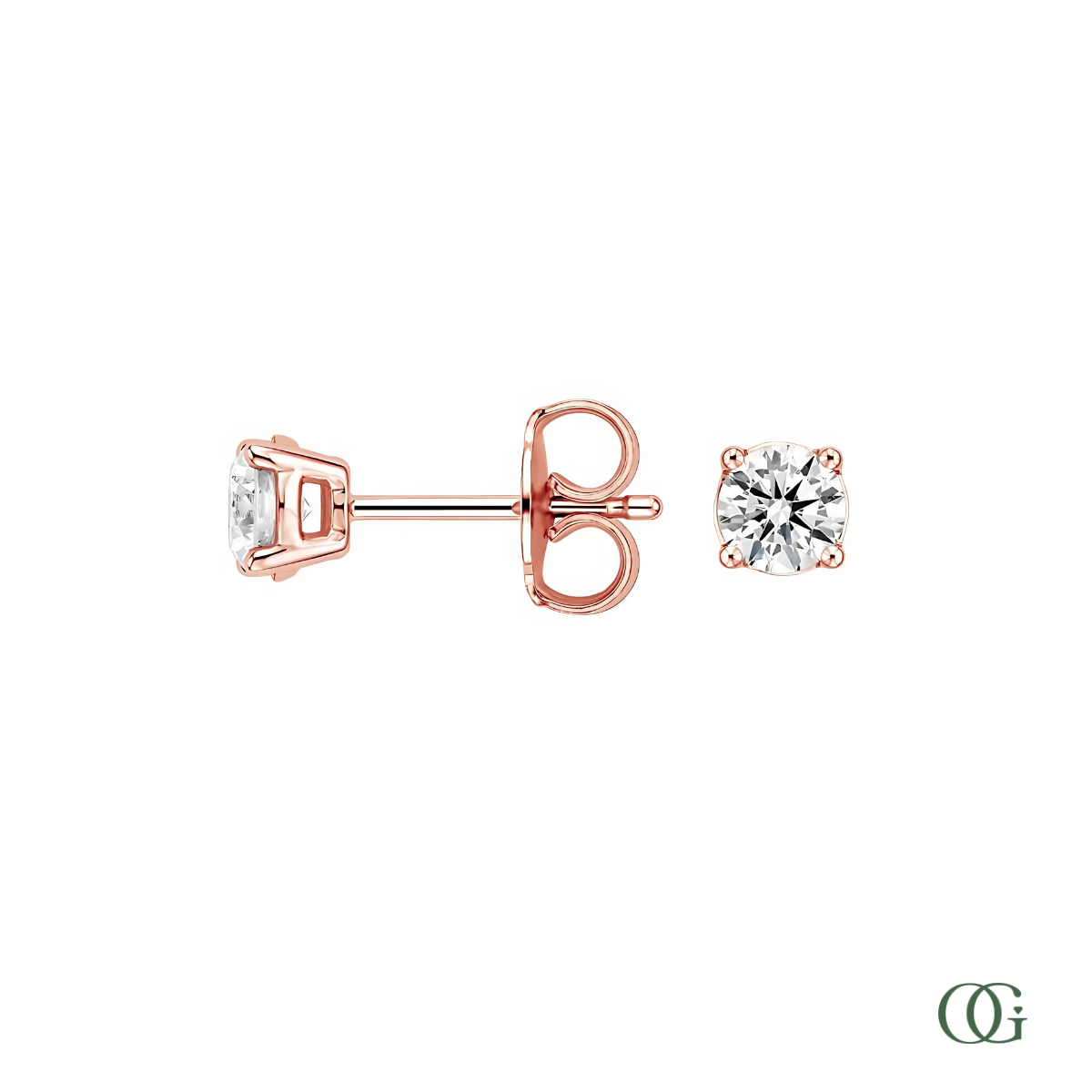 4 Prong Basket Set Diamond Stud Earrings