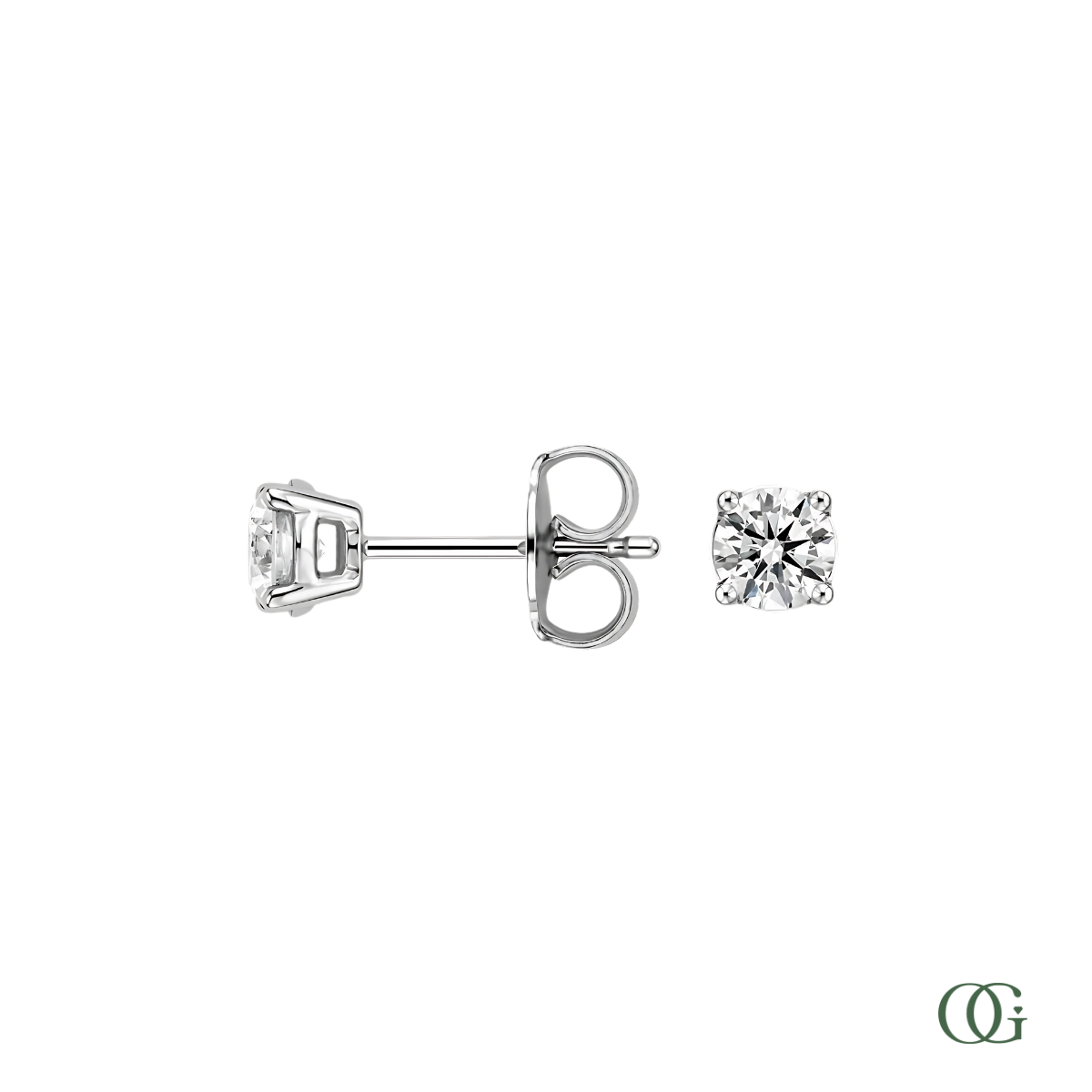 4 Prong Basket Set Lab Grown Diamond Stud Earrings