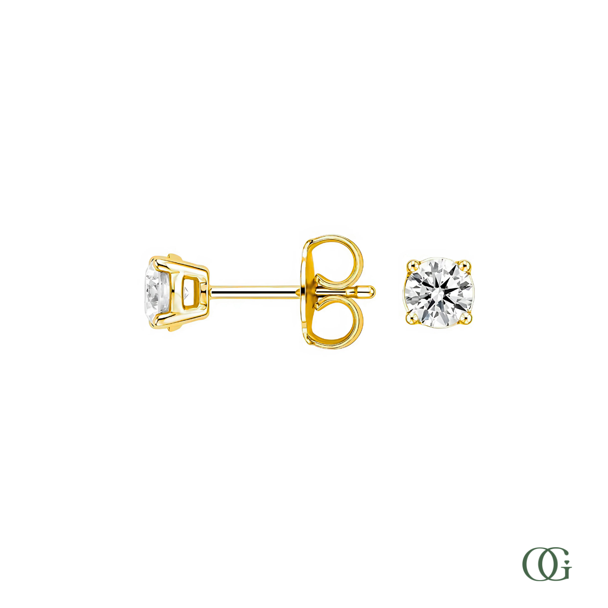 4 Prong Basket Set Lab Grown Diamond Stud Earrings