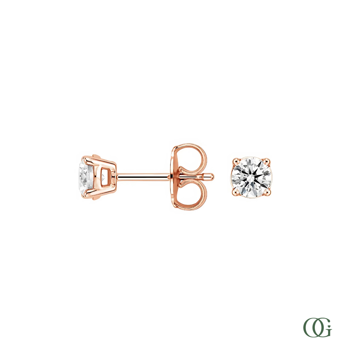 4 Prong Basket Set Lab Grown Diamond Stud Earrings