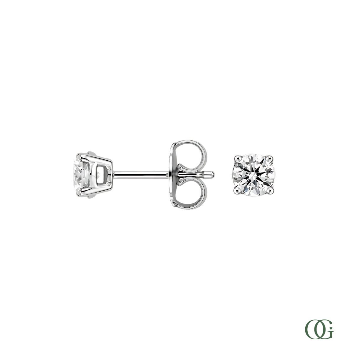 4 Prong Basket Set Diamond Stud Earrings