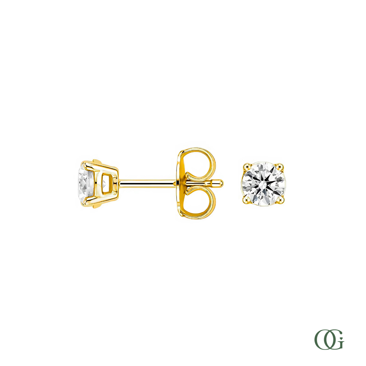 4 Prong Basket Set Lab Grown Diamond Stud Earrings