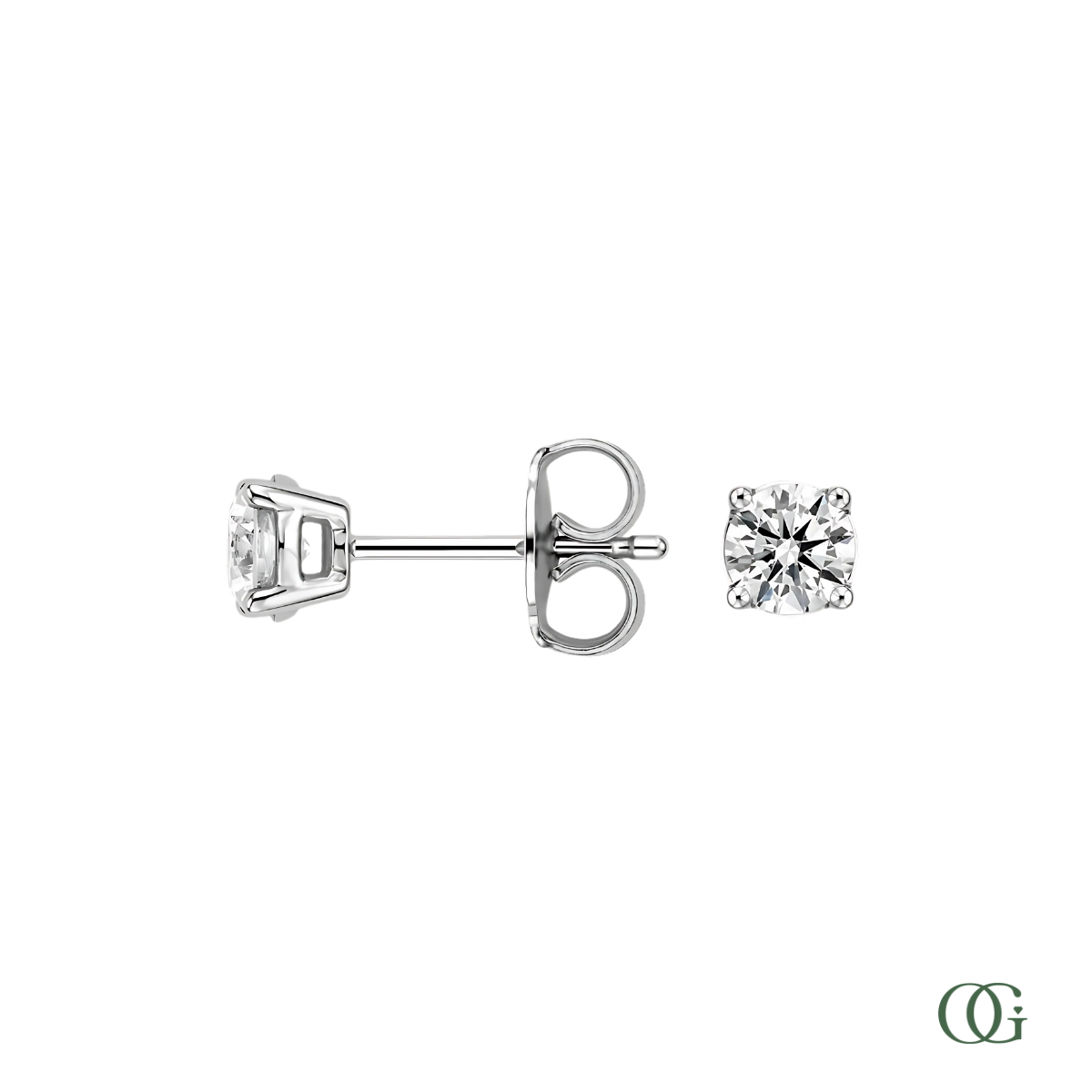 4 Prong Basket Set Lab Grown Diamond Stud Earrings
