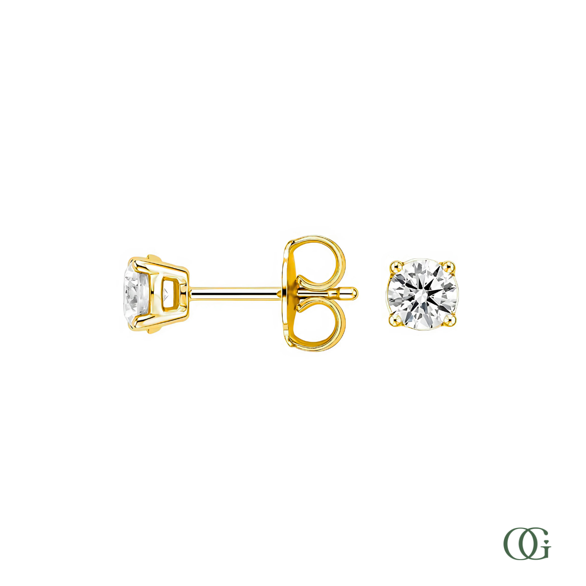 4 Prong Basket Set Diamond Stud Earrings