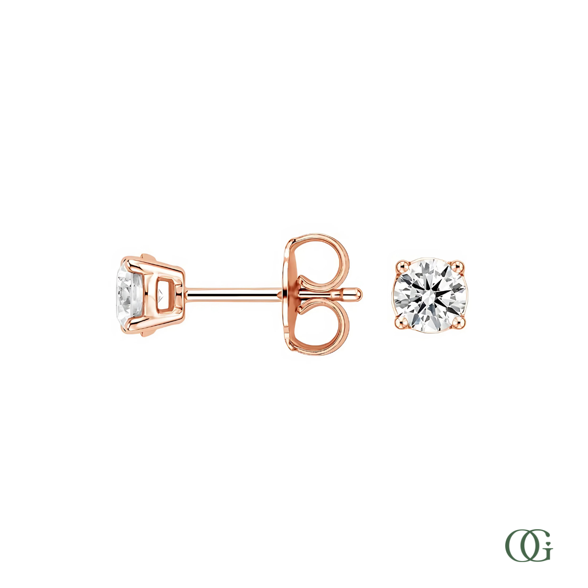 4 Prong Basket Set Lab Grown Diamond Stud Earrings