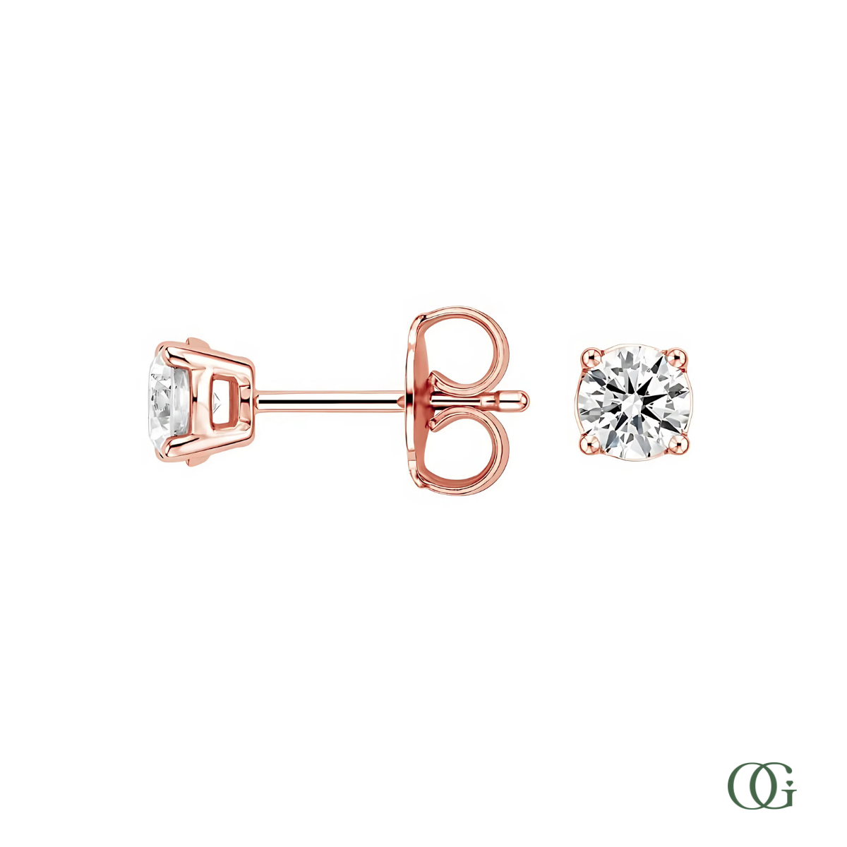 4 Prong Basket Set Lab Grown Diamond Stud Earrings