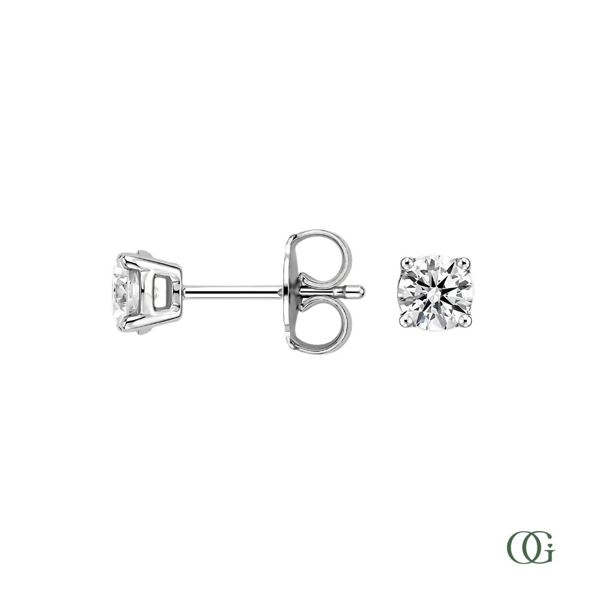 4 Prong Basket Set Diamond Stud Earrings