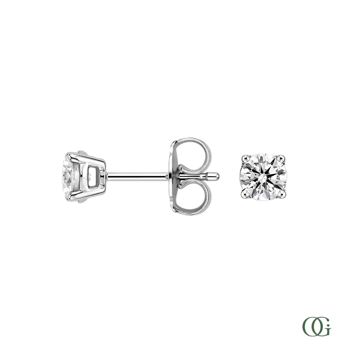 4 Prong Basket Set Lab Grown Diamond Stud Earrings