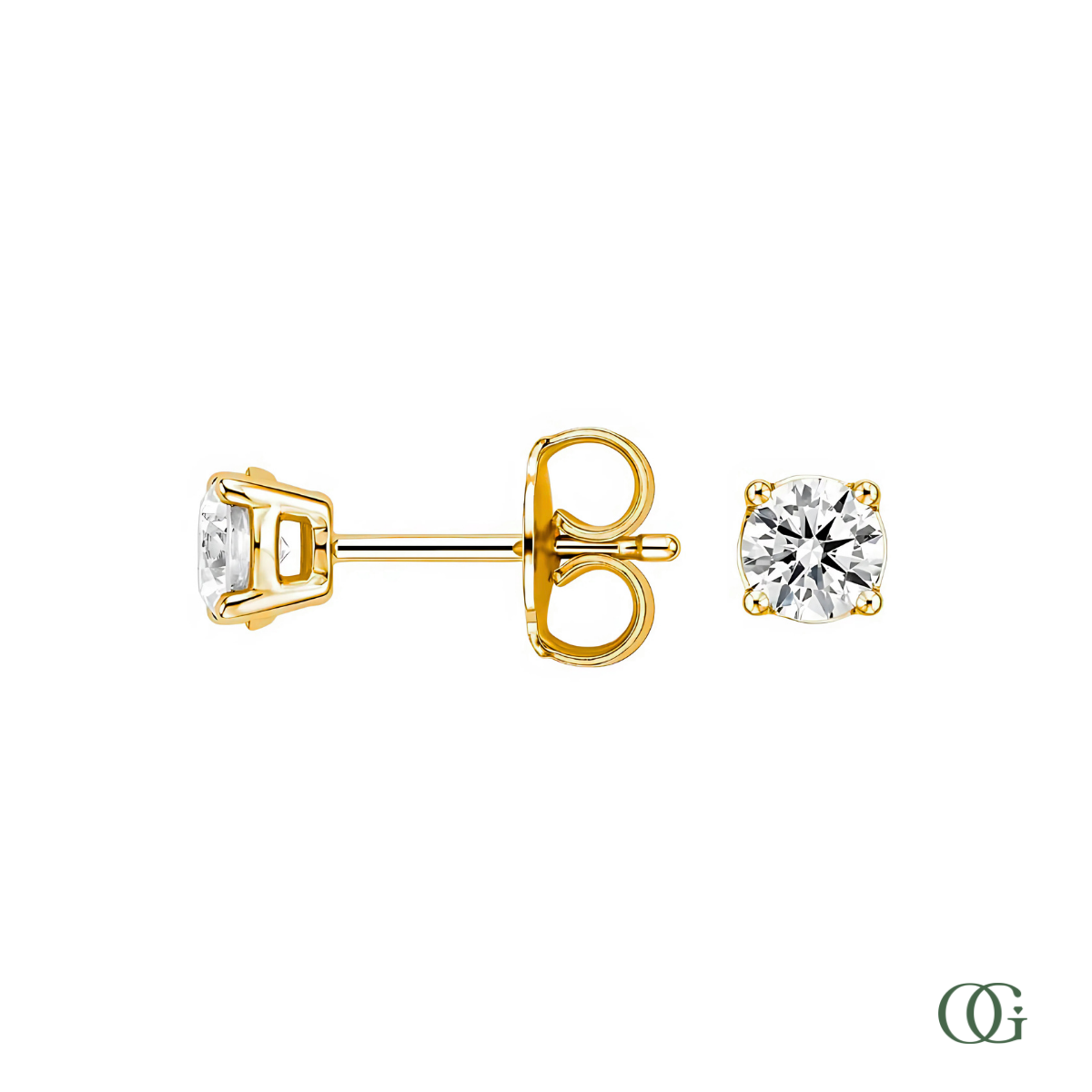 4 Prong Basket Set Lab Grown Diamond Stud Earrings