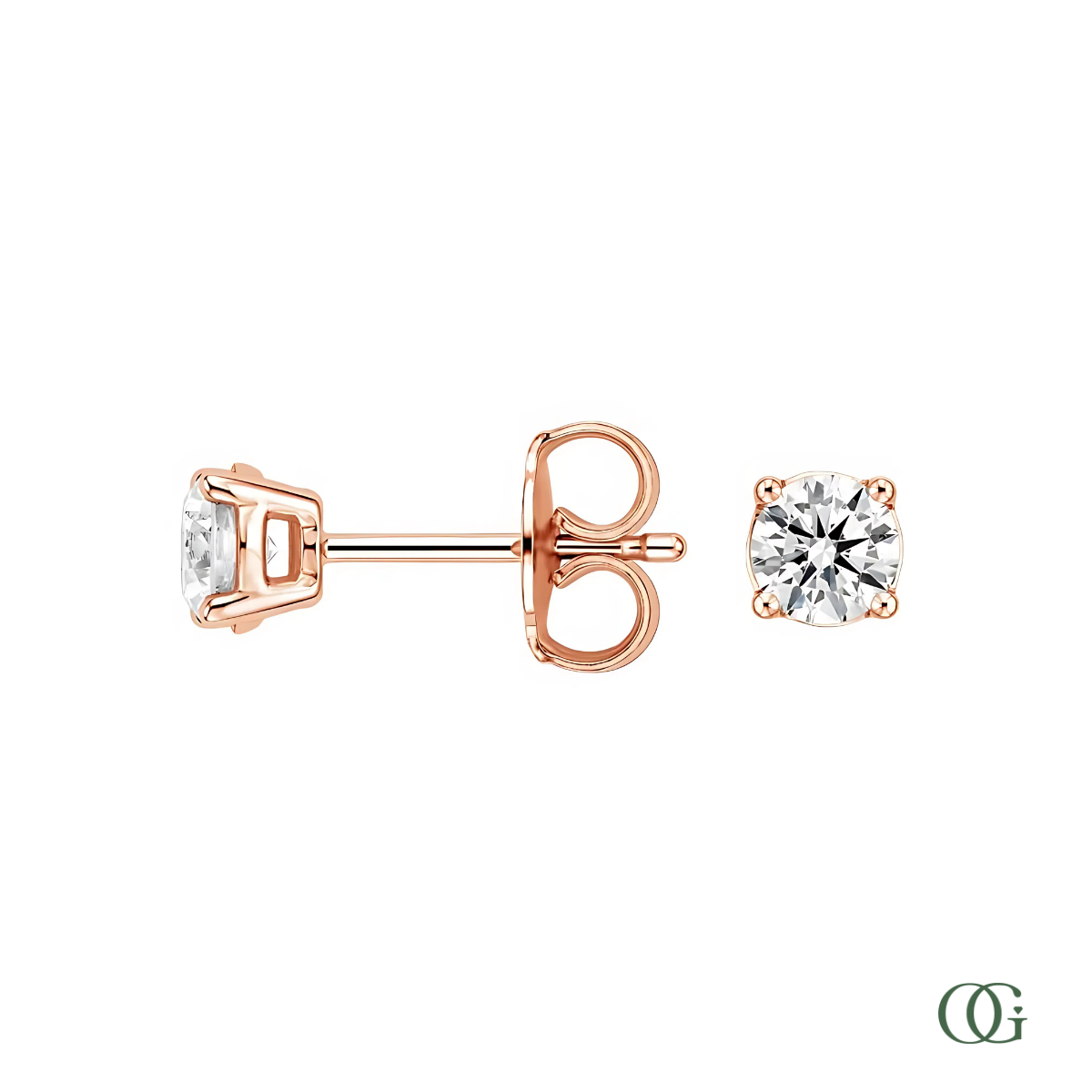 4 Prong Basket Set Lab Grown Diamond Stud Earrings