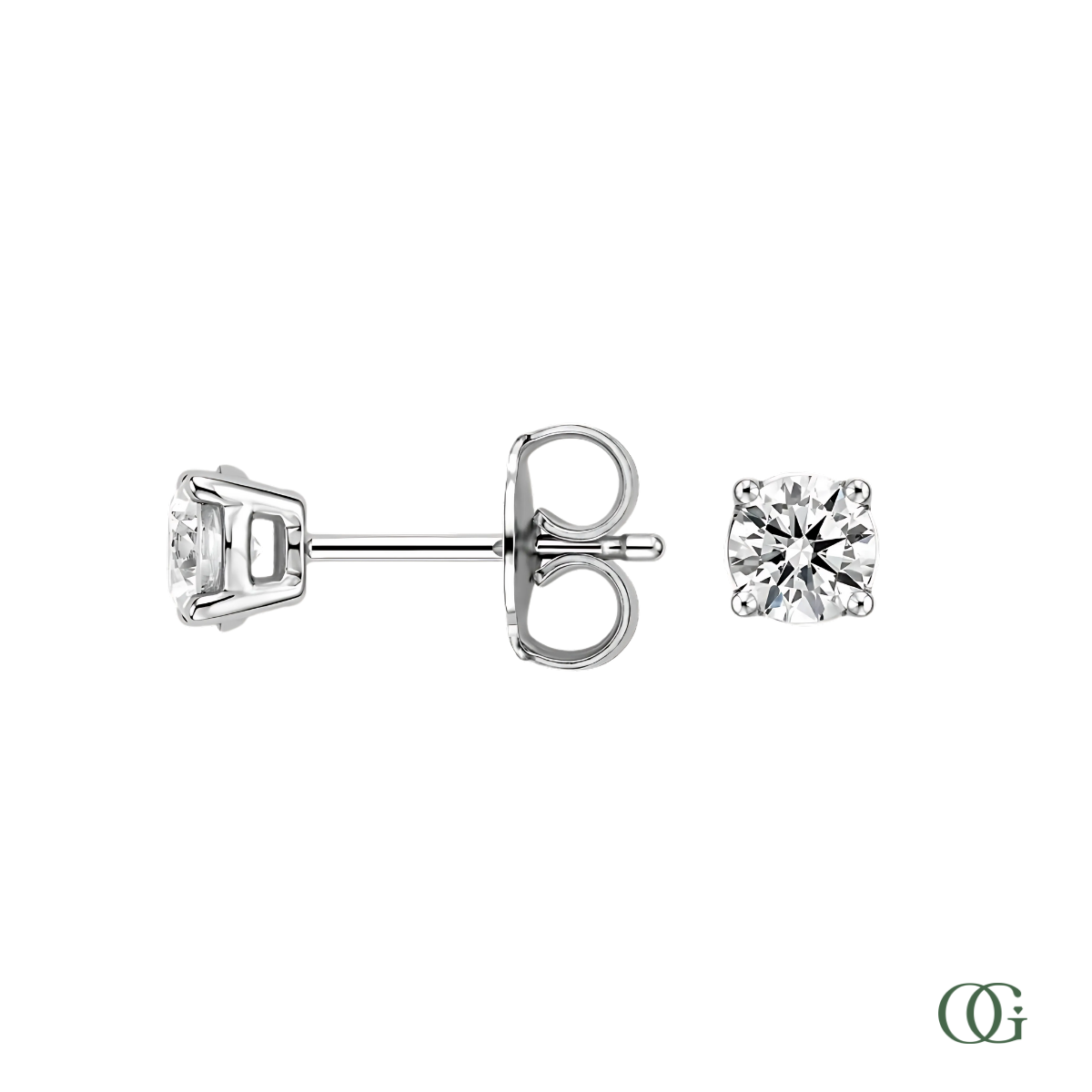 4 Prong Basket Set Lab Grown Diamond Stud Earrings