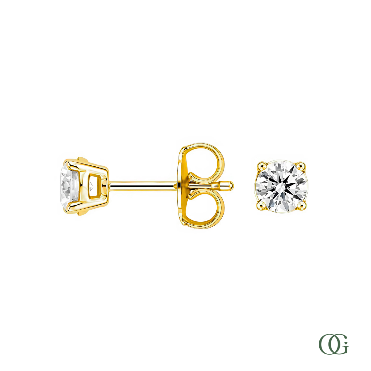 4 Prong Basket Set Lab Grown Diamond Stud Earrings