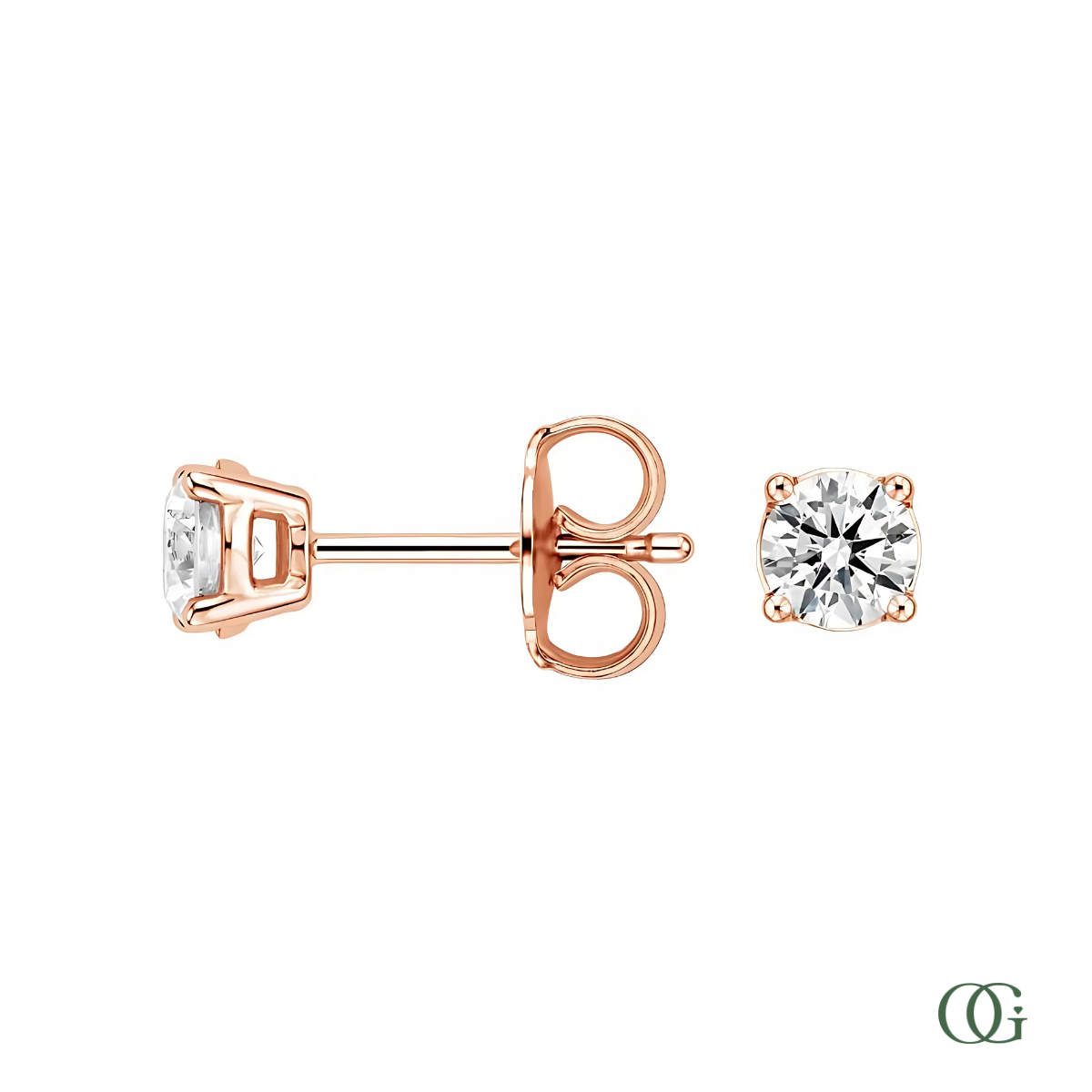4 Prong Basket Set Lab Grown Diamond Stud Earrings