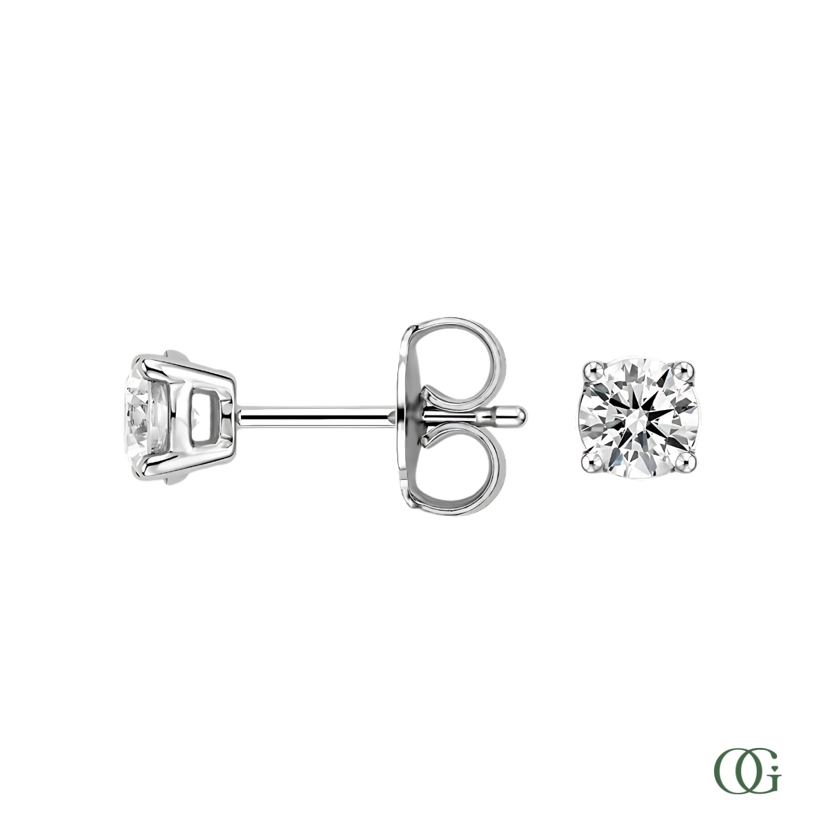 4 Prong Basket Set Lab Grown Diamond Stud Earrings