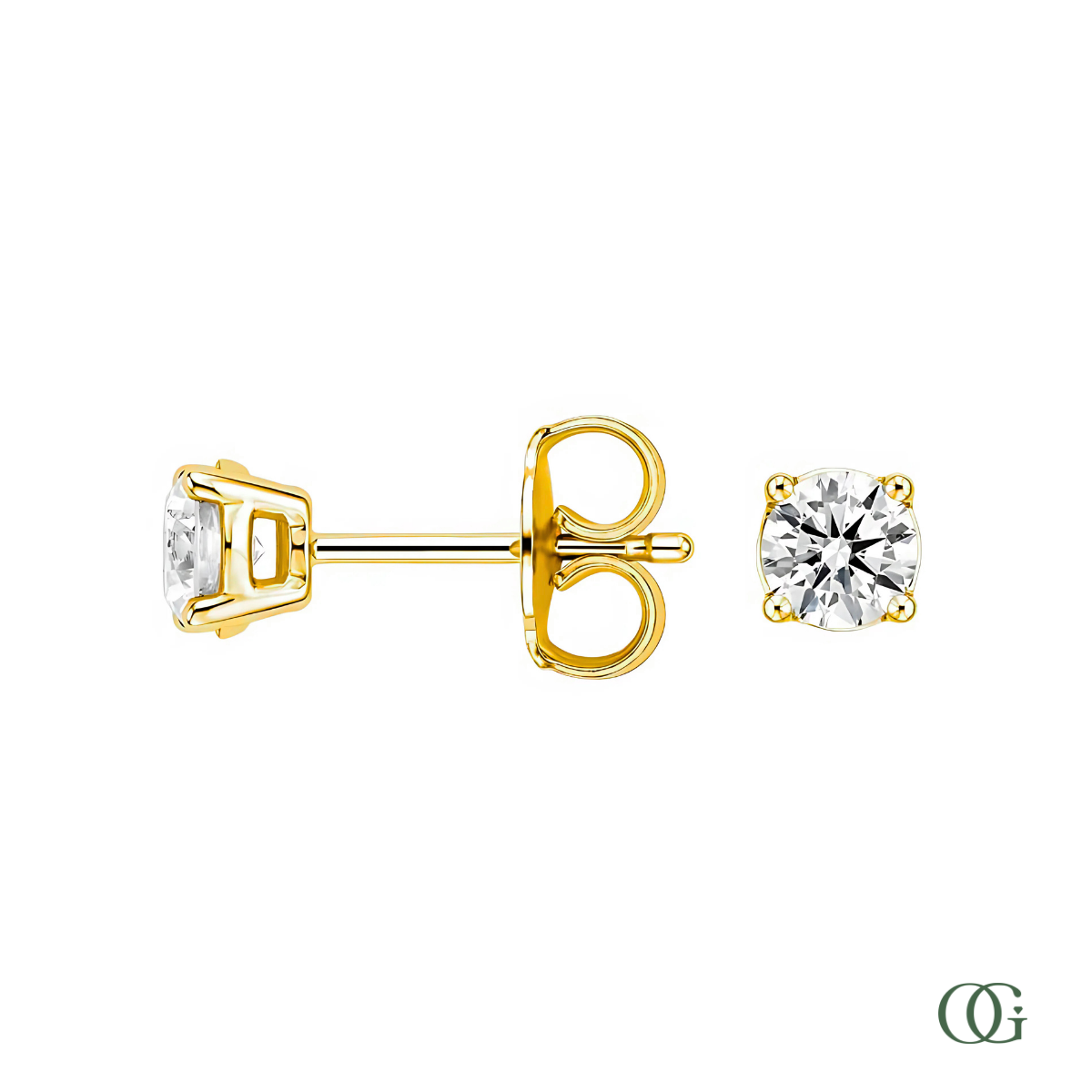 4 Prong Basket Set Lab Grown Diamond Stud Earrings