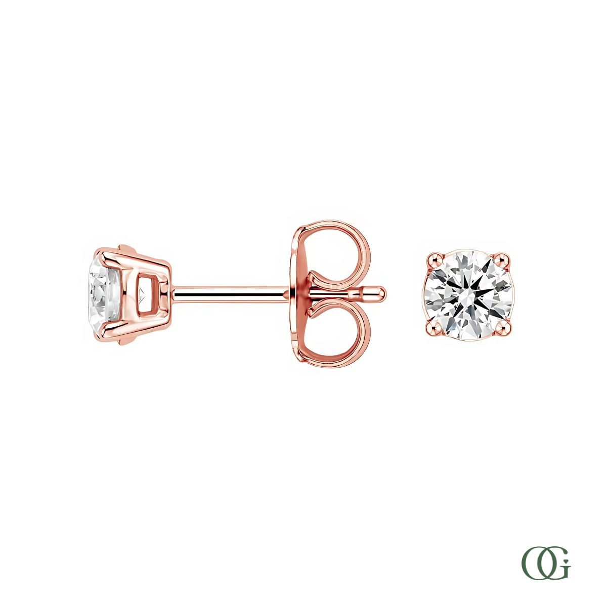 4 Prong Basket Set Lab Grown Diamond Stud Earrings