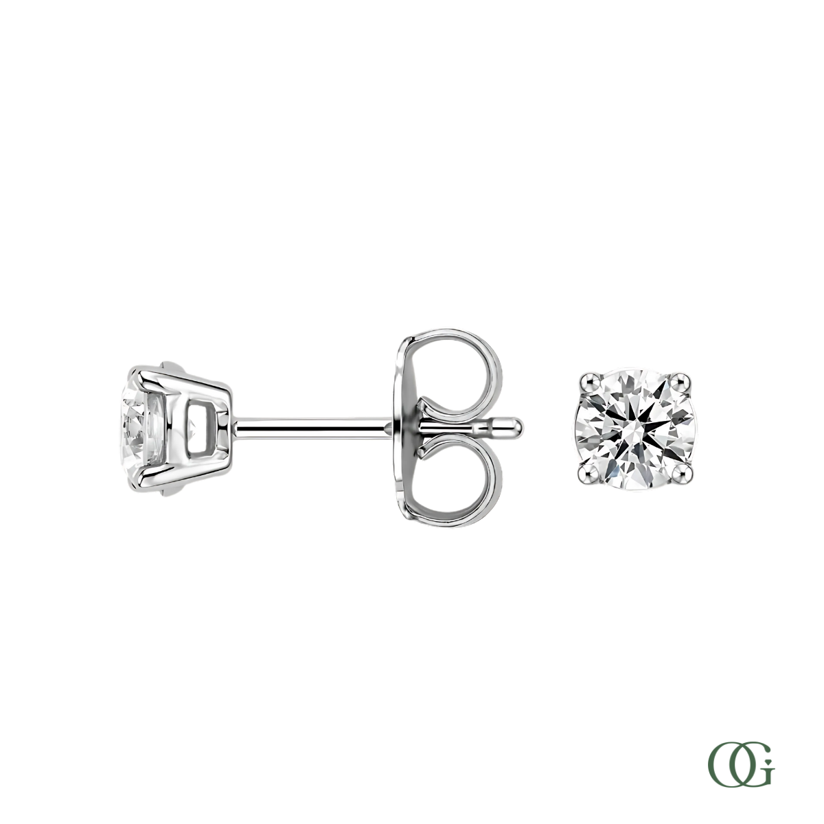 4 Prong Basket Set Diamond Stud Earrings