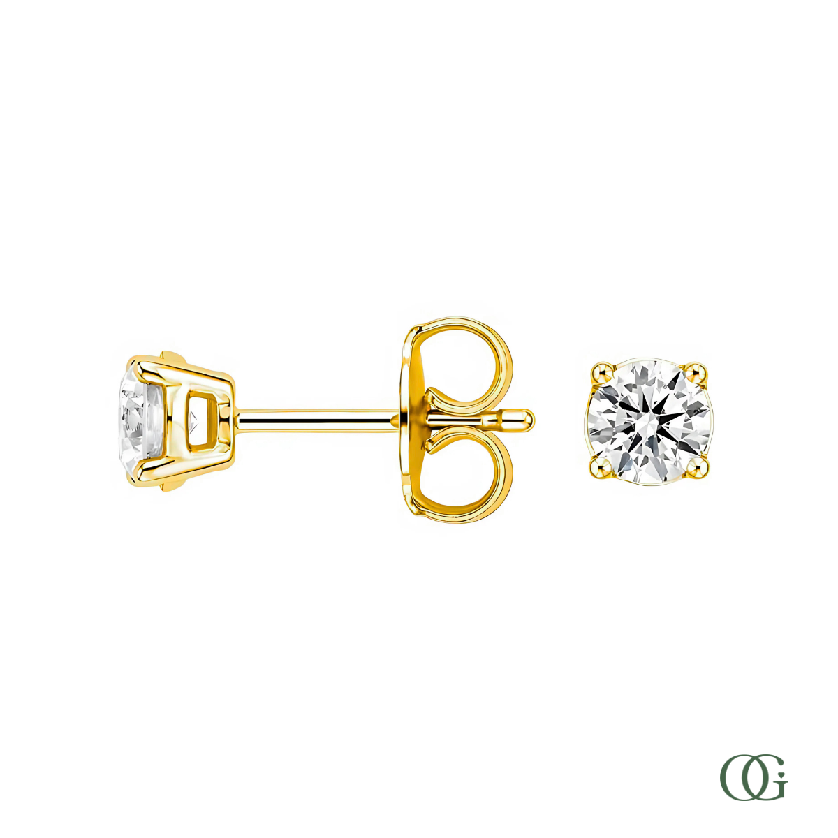 4 Prong Basket Set Diamond Stud Earrings