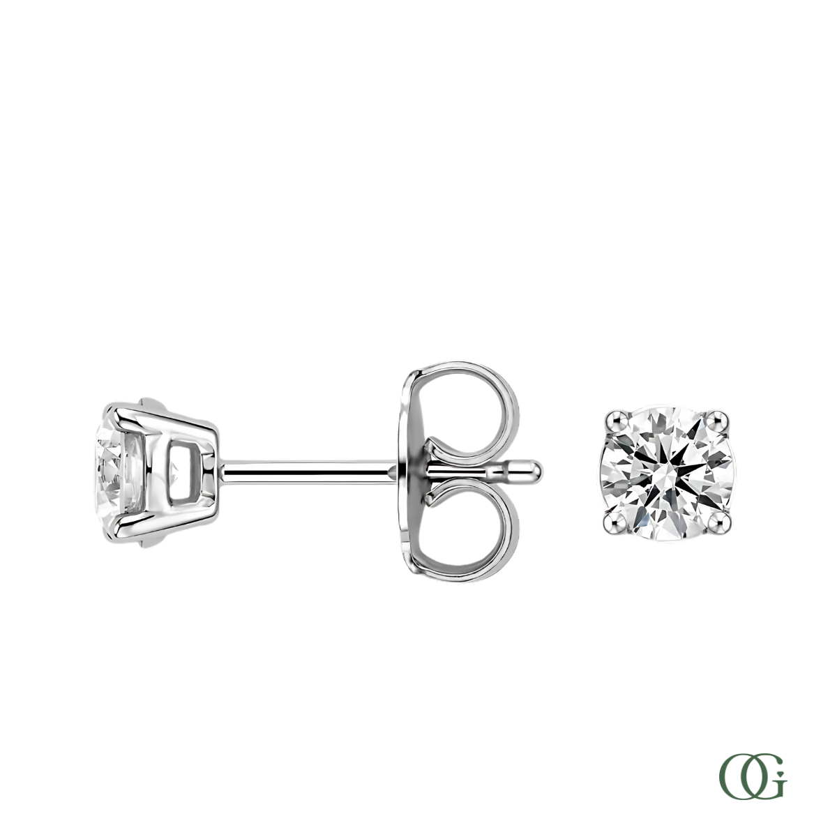 4 Prong Basket Set Diamond Stud Earrings