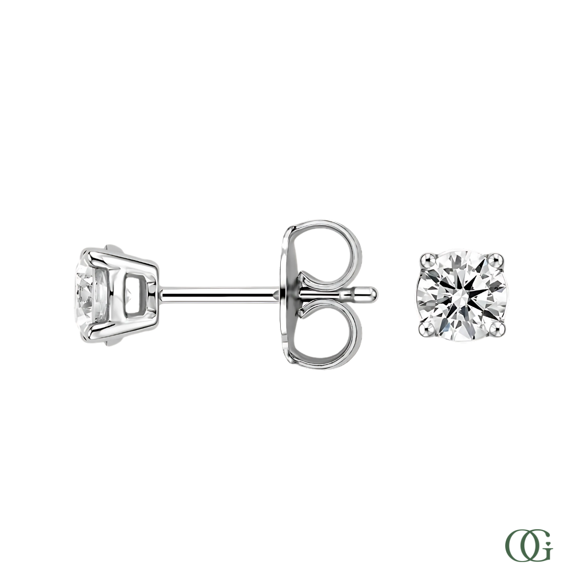 4 Prong Basket Set Lab Grown Diamond Stud Earrings