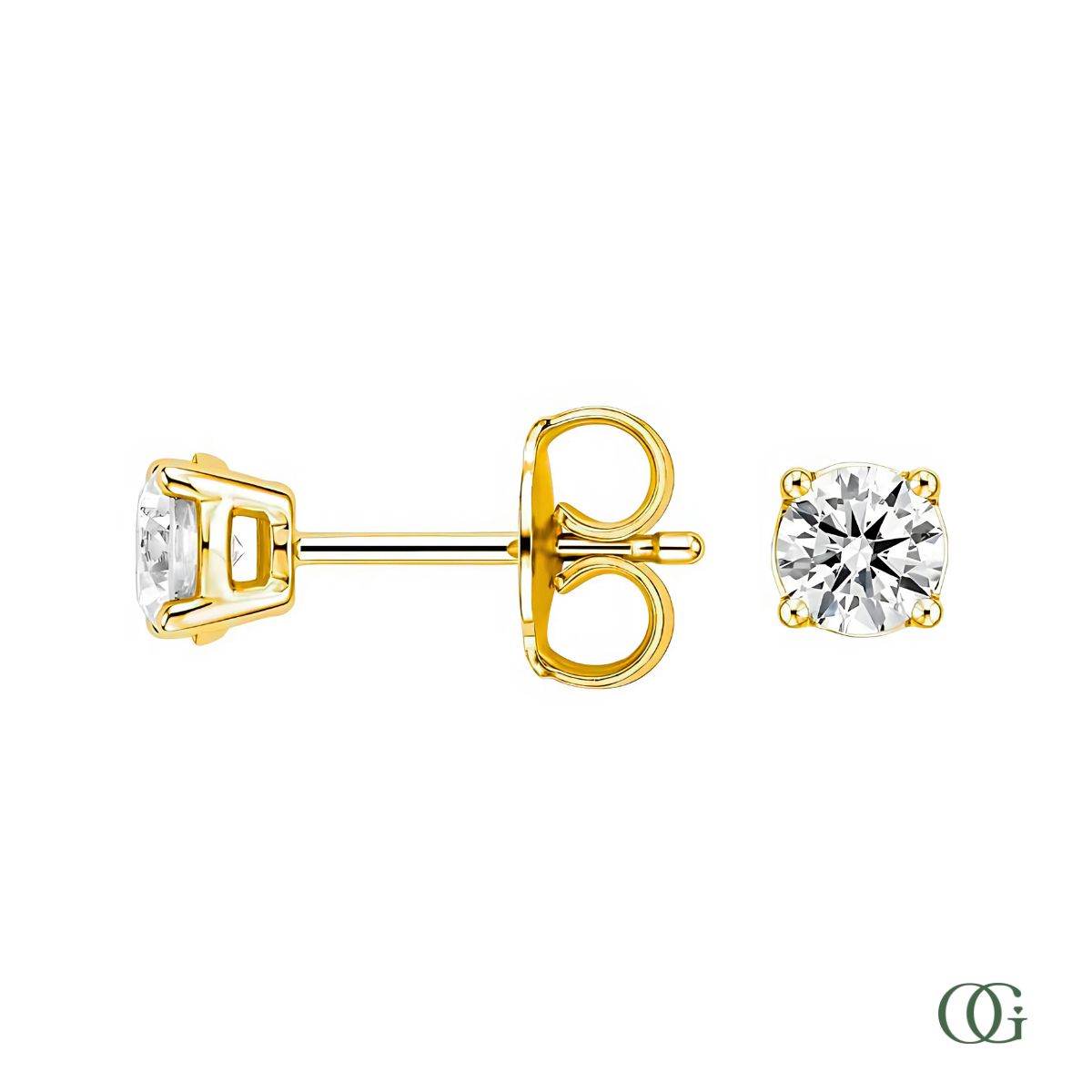 4 Prong Basket Set Lab Grown Diamond Stud Earrings