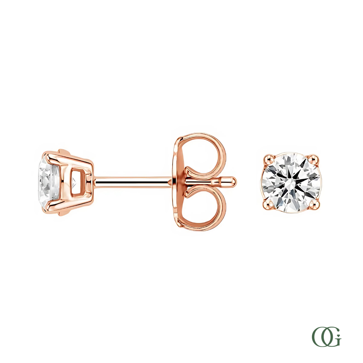 4 Prong Basket Set Lab Grown Diamond Stud Earrings