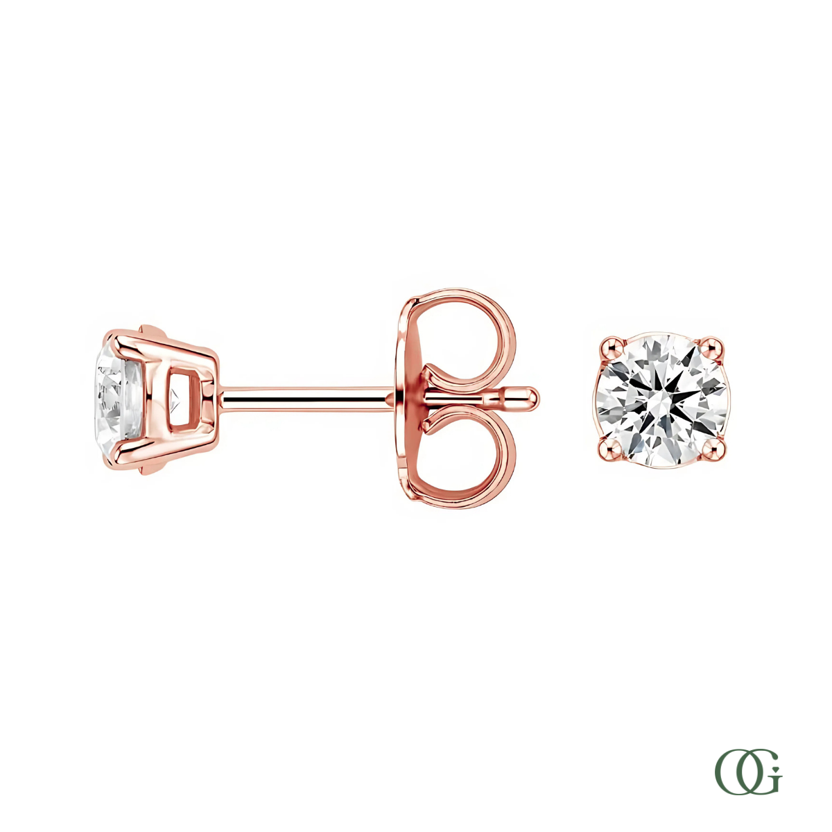 4 Prong Basket Set Lab Grown Diamond Stud Earrings