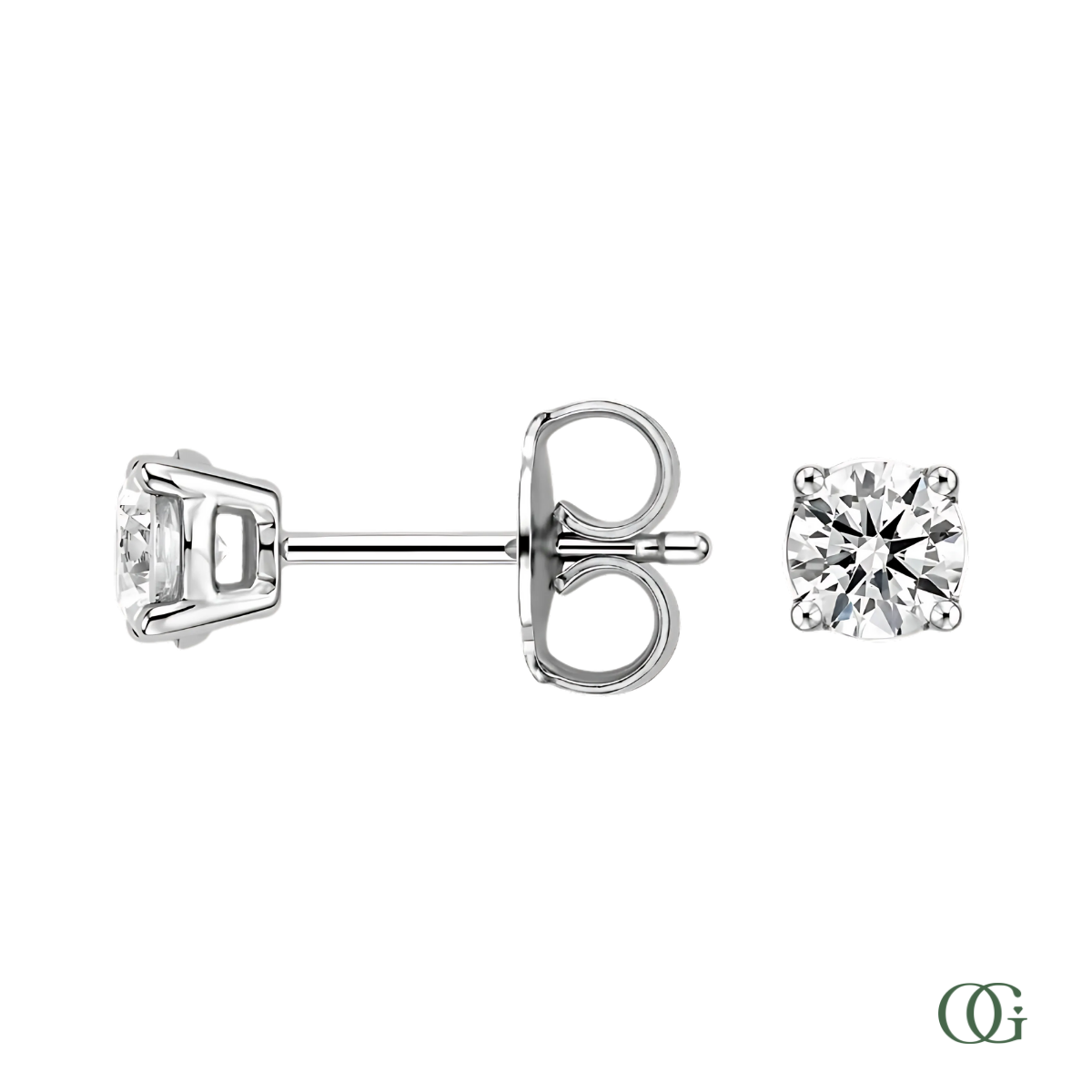 4 Prong Basket Set Lab Grown Diamond Stud Earrings