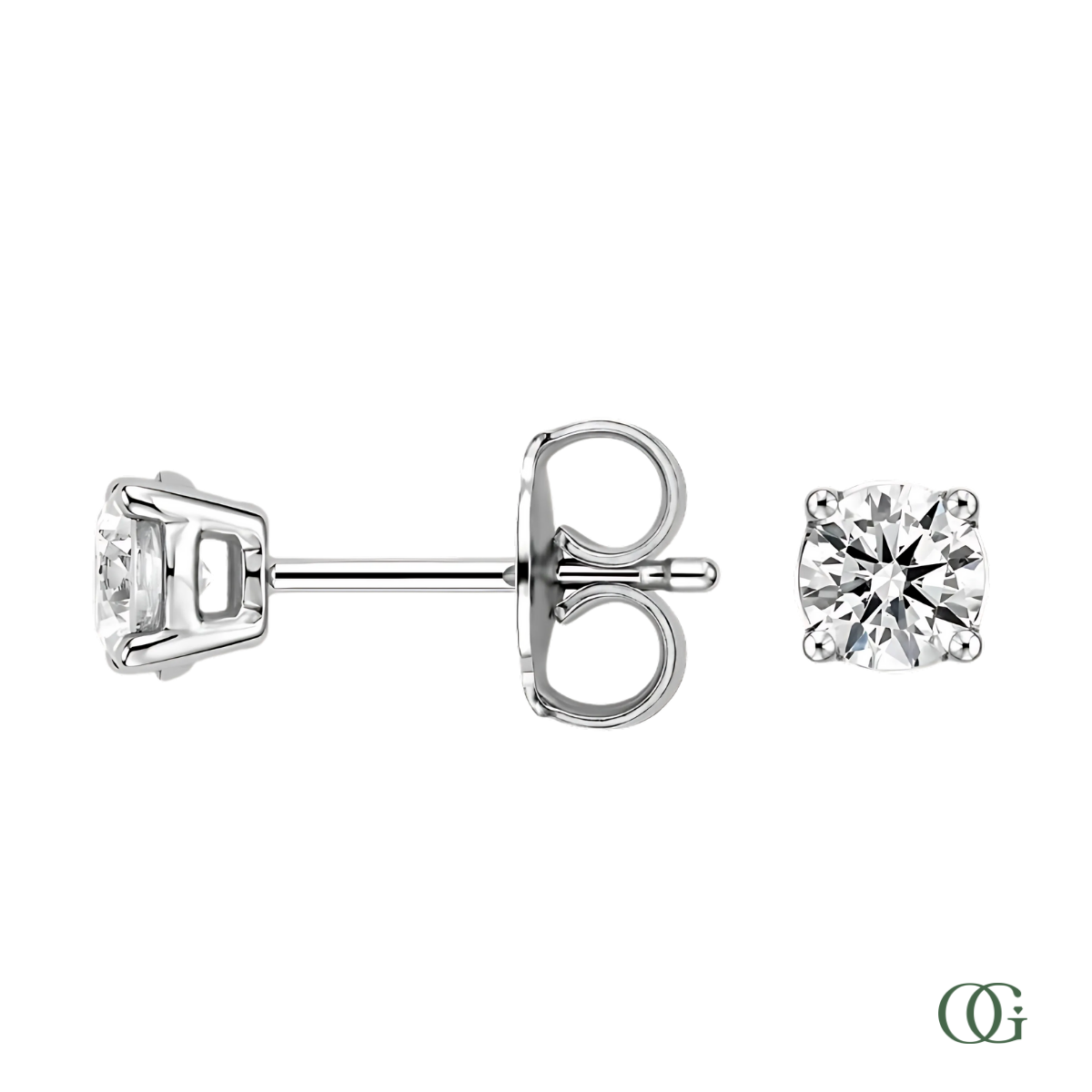 4 Prong Basket Set Diamond Stud Earrings