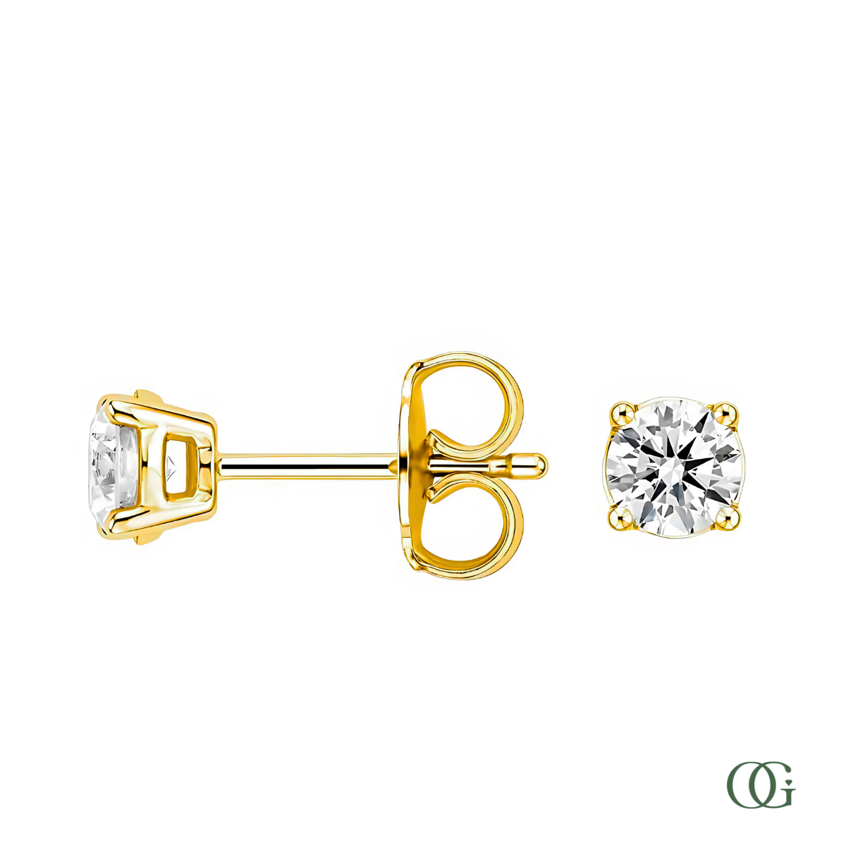 4 Prong Basket Set Lab Grown Diamond Stud Earrings