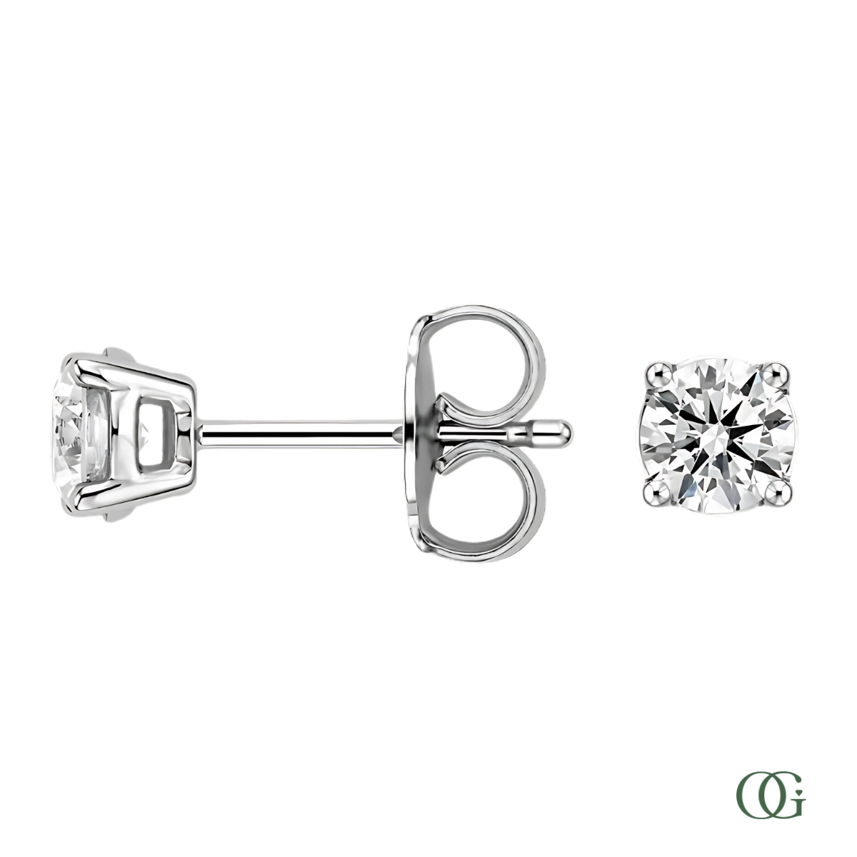 4 Prong Basket Set Diamond Stud Earrings
