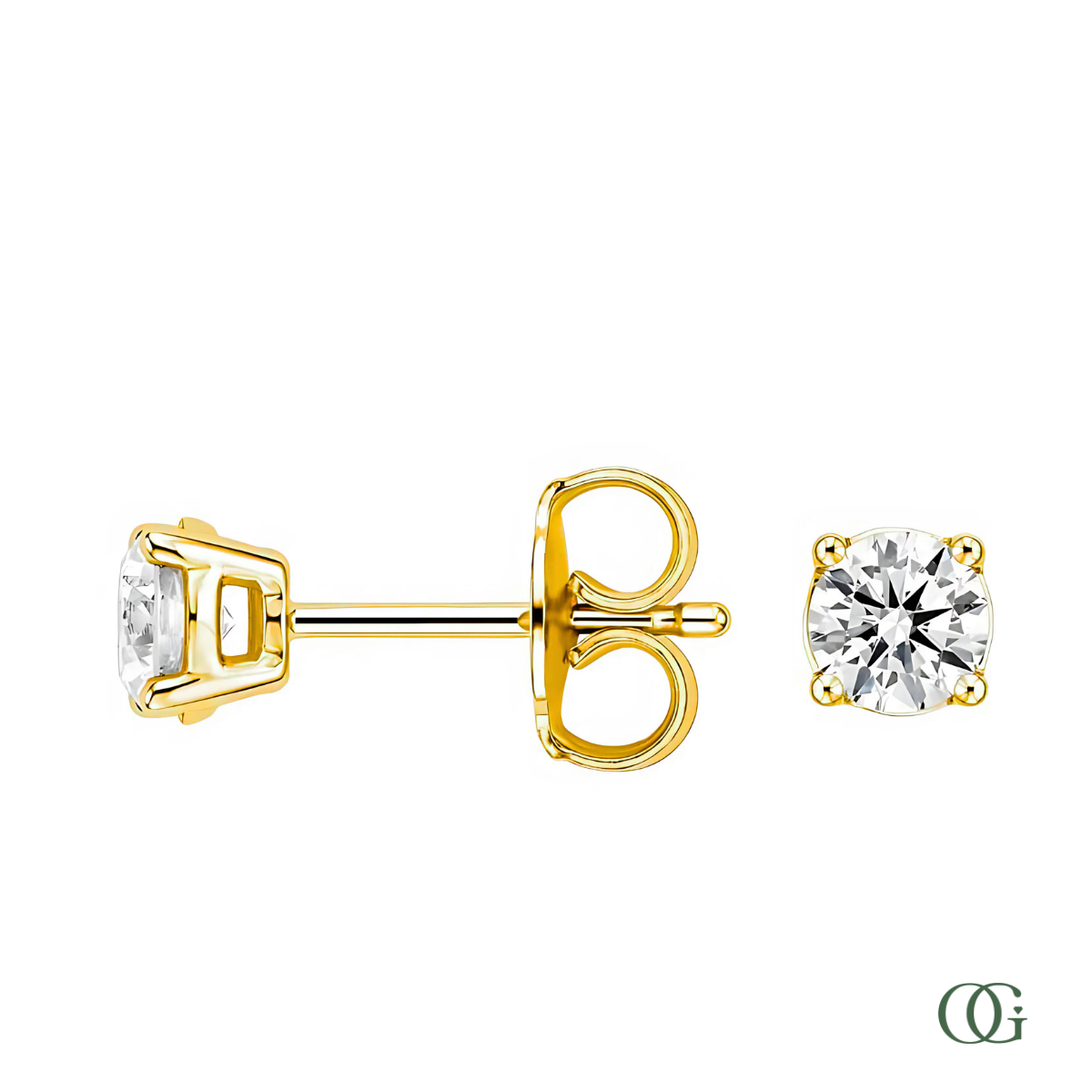 4 Prong Basket Set Lab Grown Diamond Stud Earrings