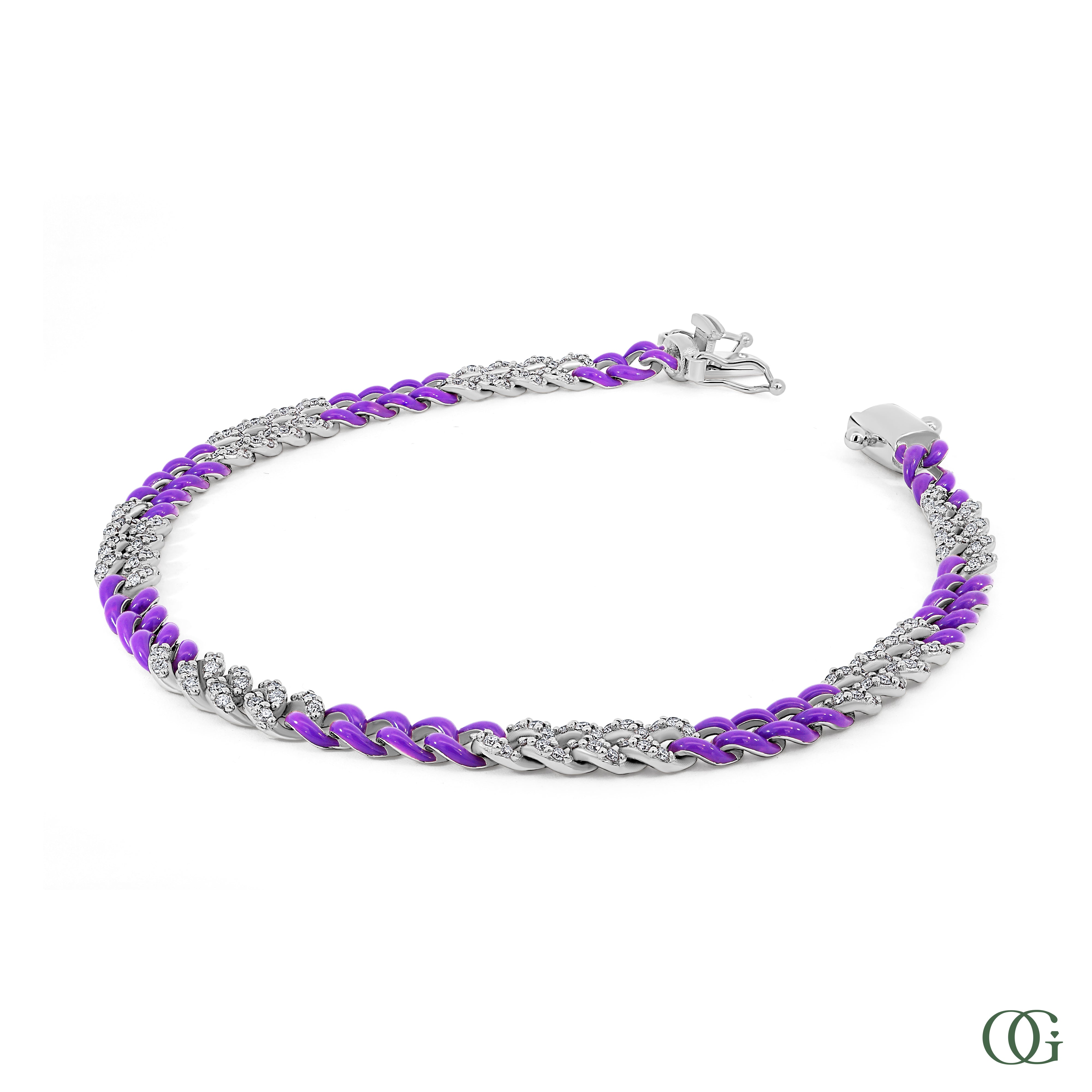 Purple Chain Fashion Lab Grown Diamond Bracelet (1.15 CTW)