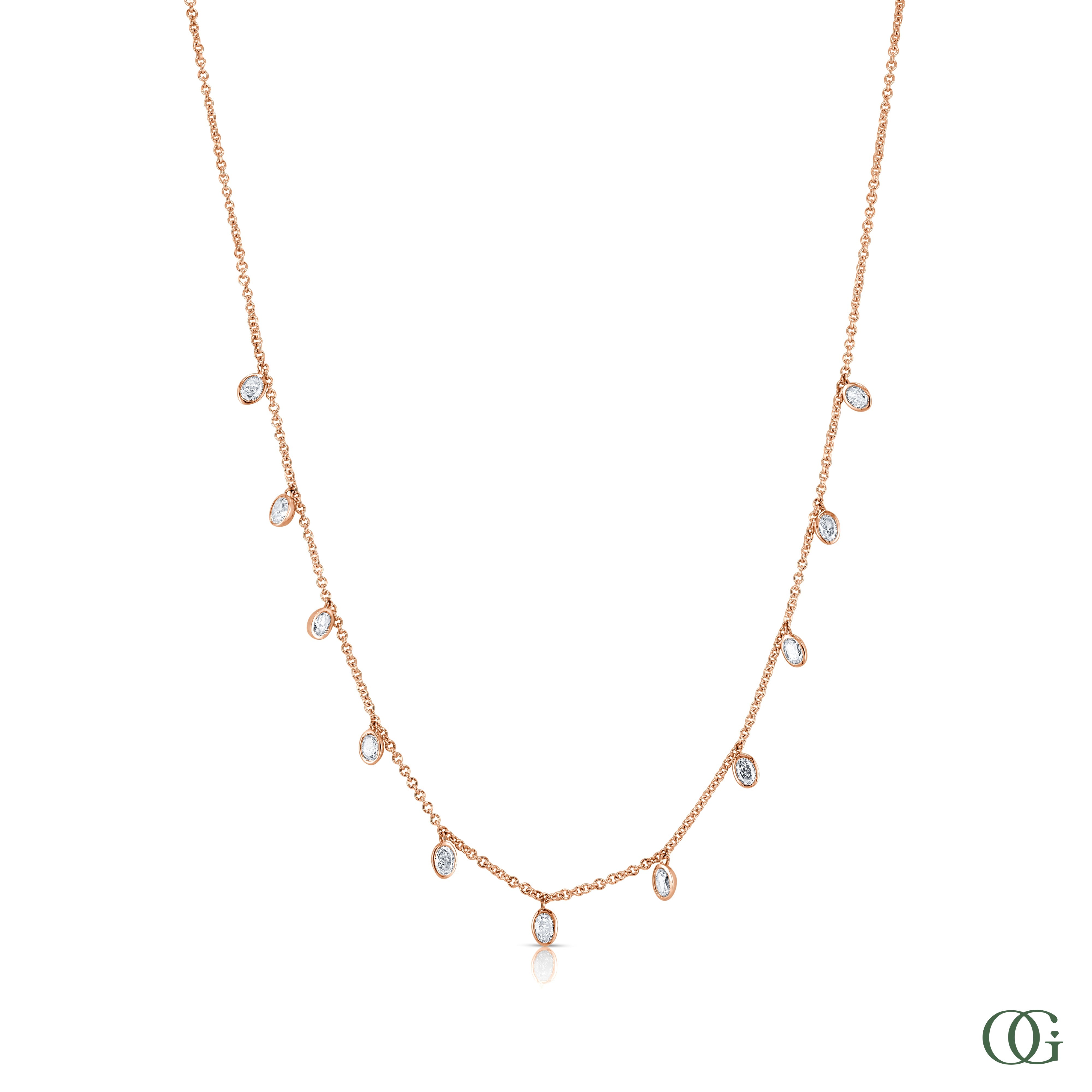 Oval Lab Grown Diamonds by the Yard Necklace 11 Stones (2.00 CTW)