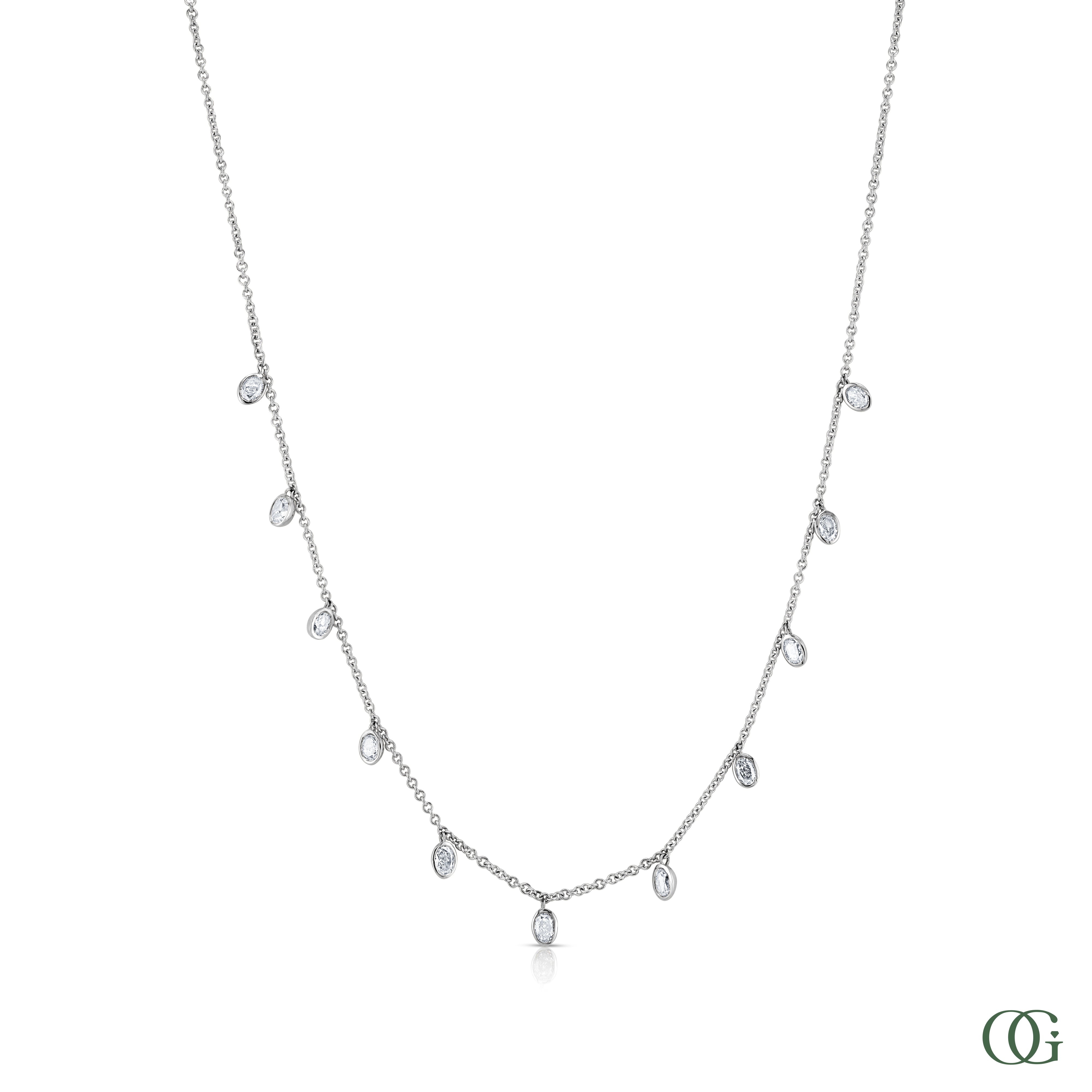 Oval Lab Grown Diamonds by the Yard Necklace 11 Stones (2.00 CTW)