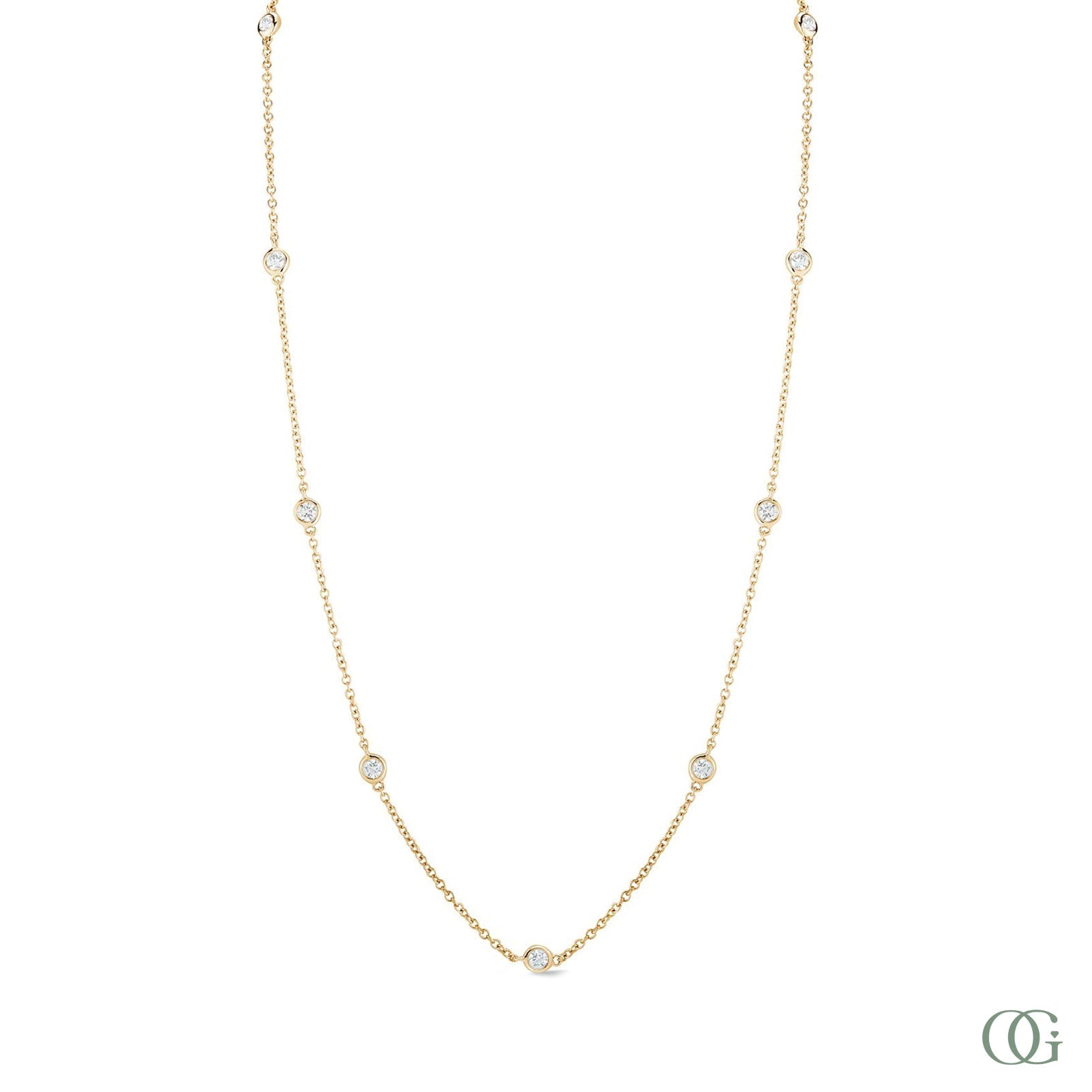 Lab Grown Diamonds by the Yard Necklace 9 Stones
