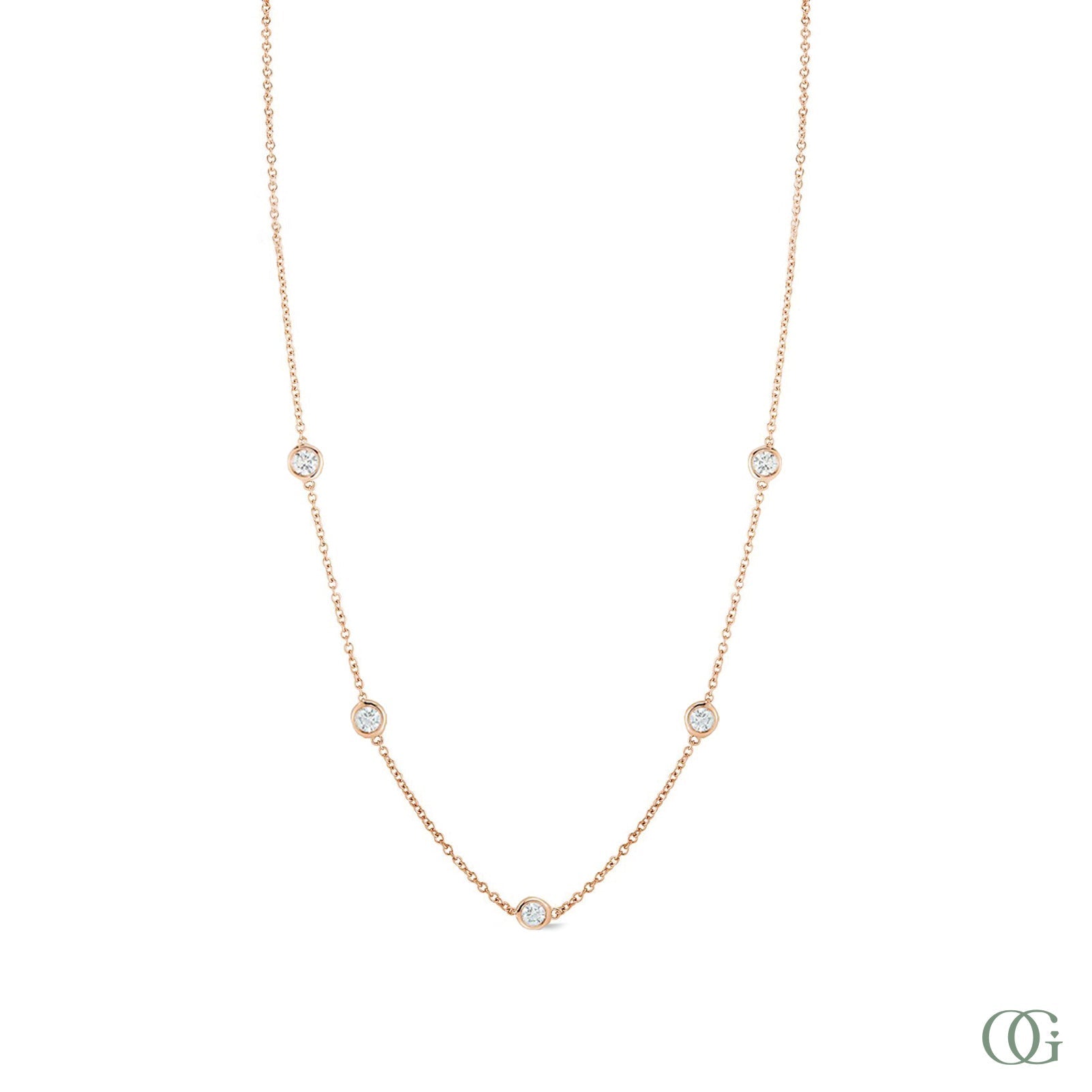 Lab Grown Diamonds by the Yard Necklace 5 Stones