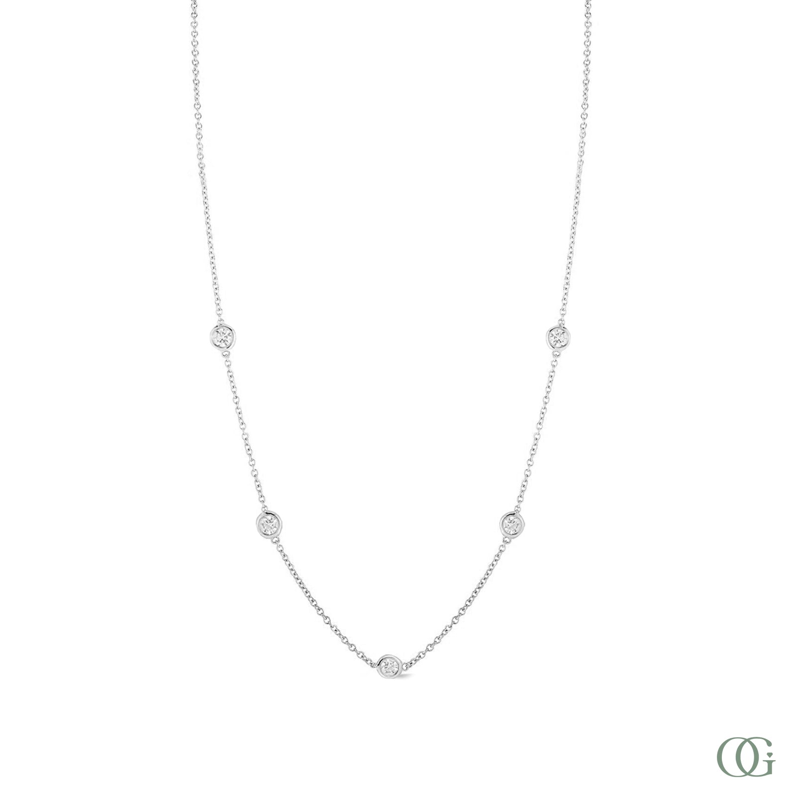Lab Grown Diamonds by the Yard Necklace 5 Stones