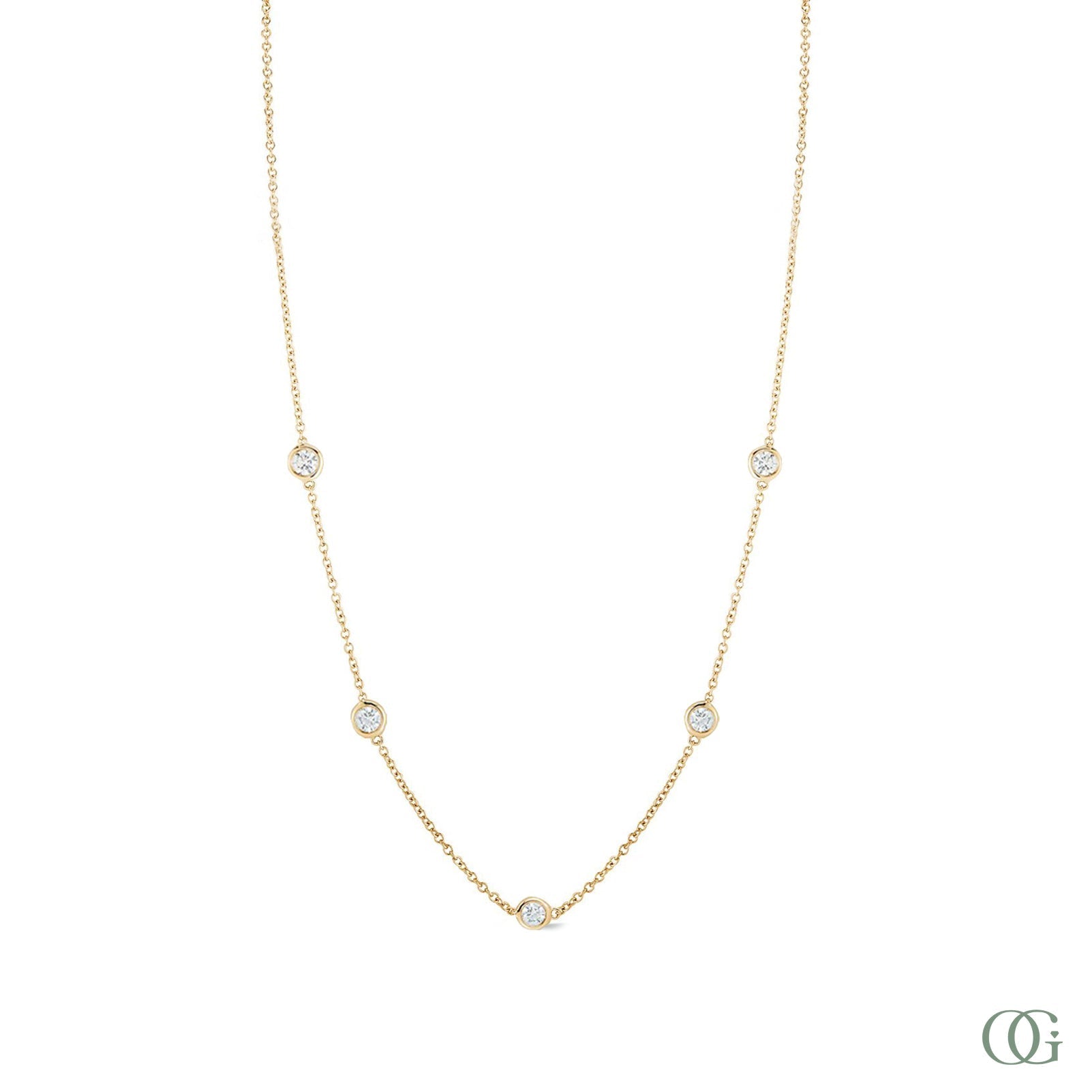Lab Grown Diamonds by the Yard Necklace 5 Stones