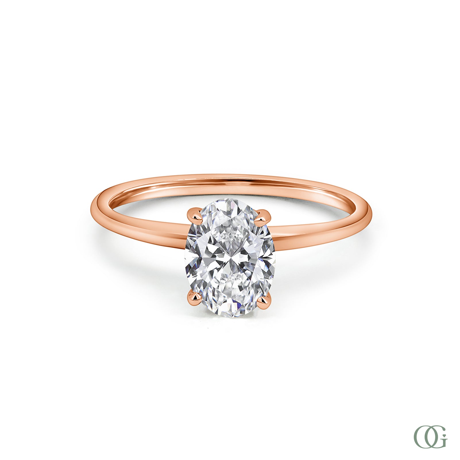 Dainty Petite Oval Diamond Engagement Ring (1.05 CTW)