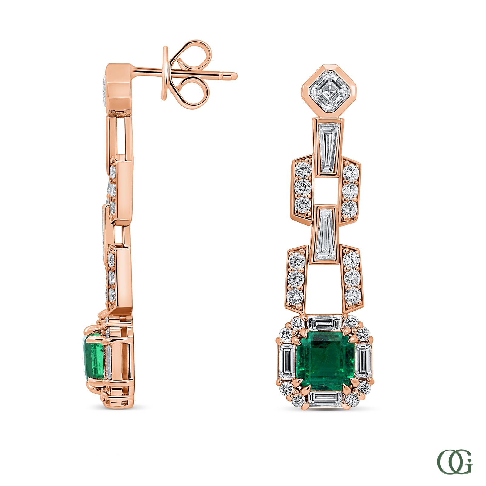 Lab Grown Emerald Elegance Dangling Earrings (4.5 CTW)