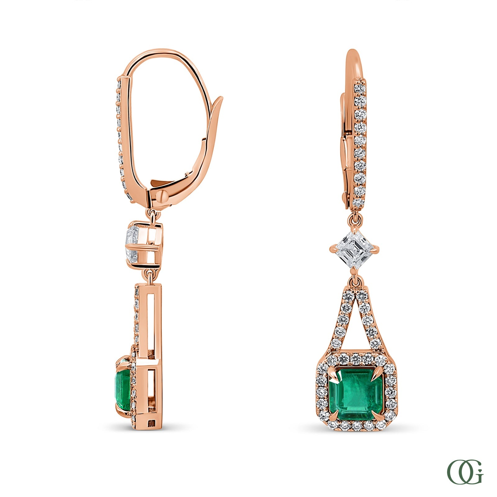 Sparkling Emerald Lab Grown Dangling Earrings (2.01 CTW)
