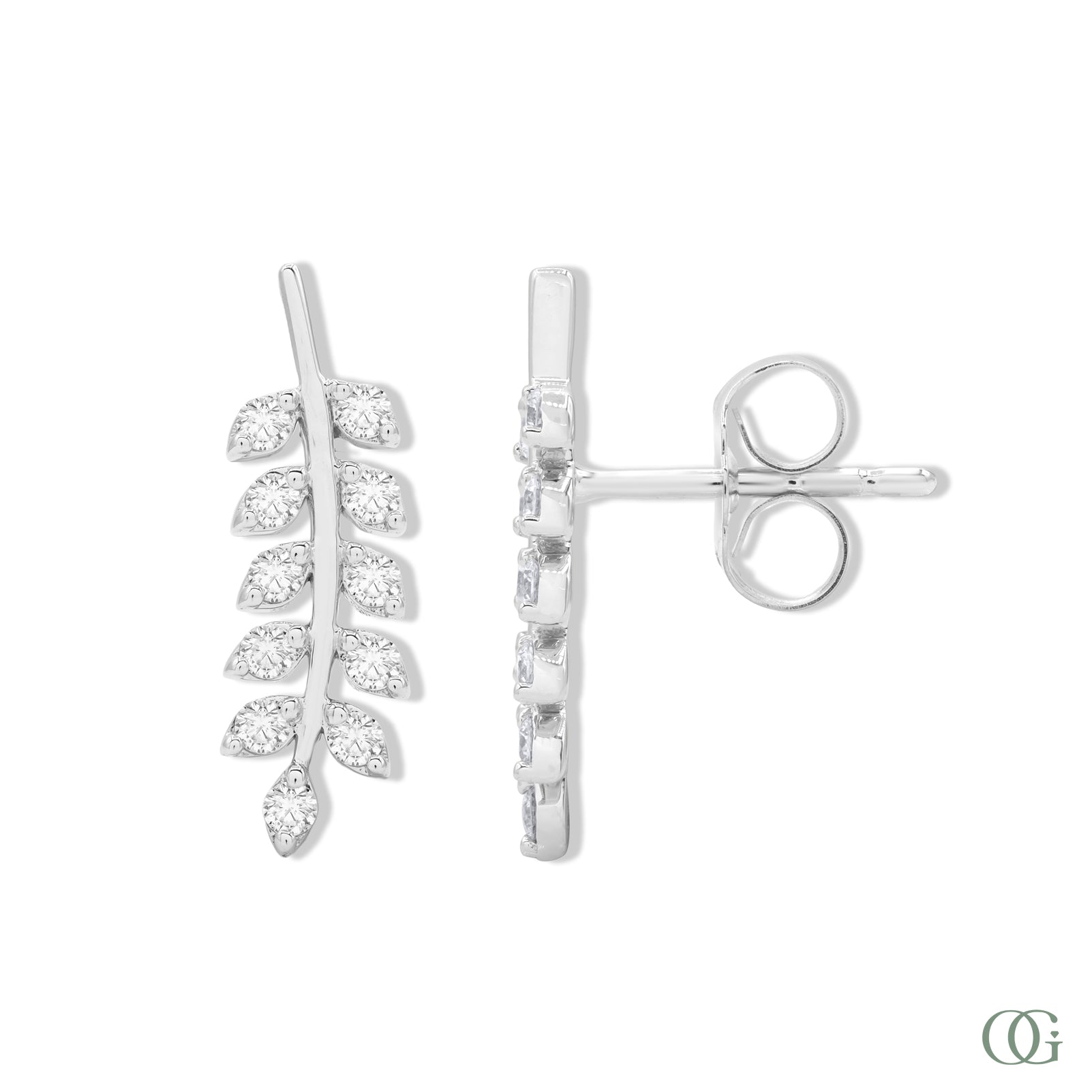 Lab Grown Dainty Leaf Earrings (0.30 CTW)