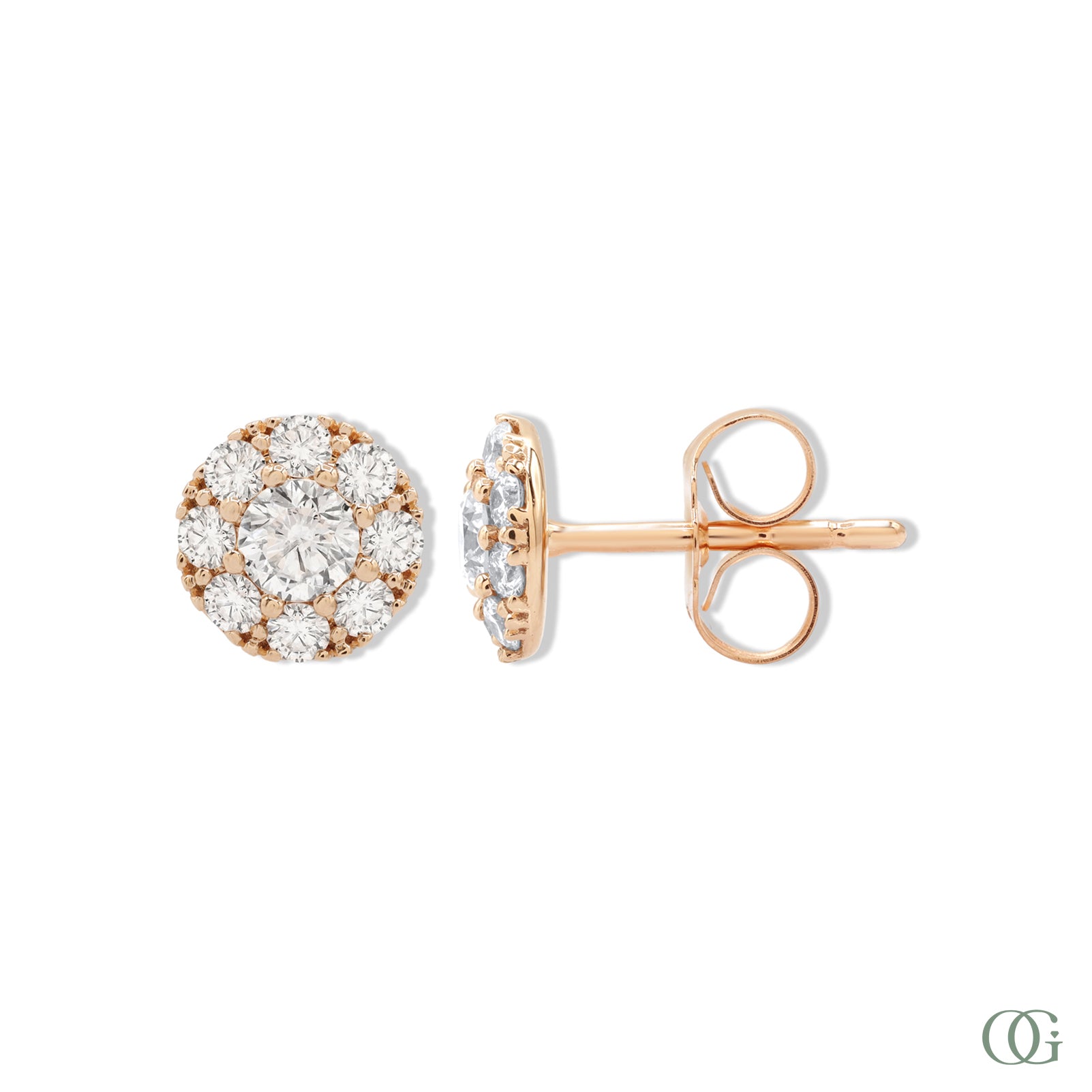 Sparkling Round Lab Grown Diamond Earrings