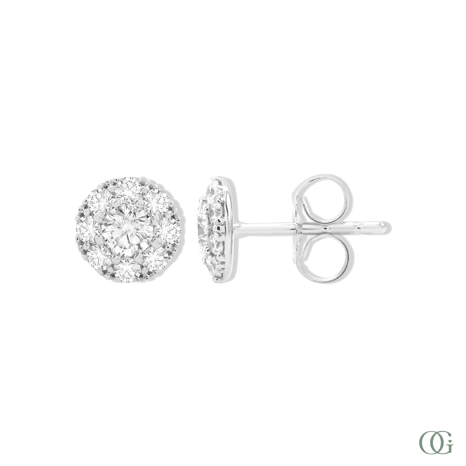 Sparkling Round Lab Grown Diamond Earrings
