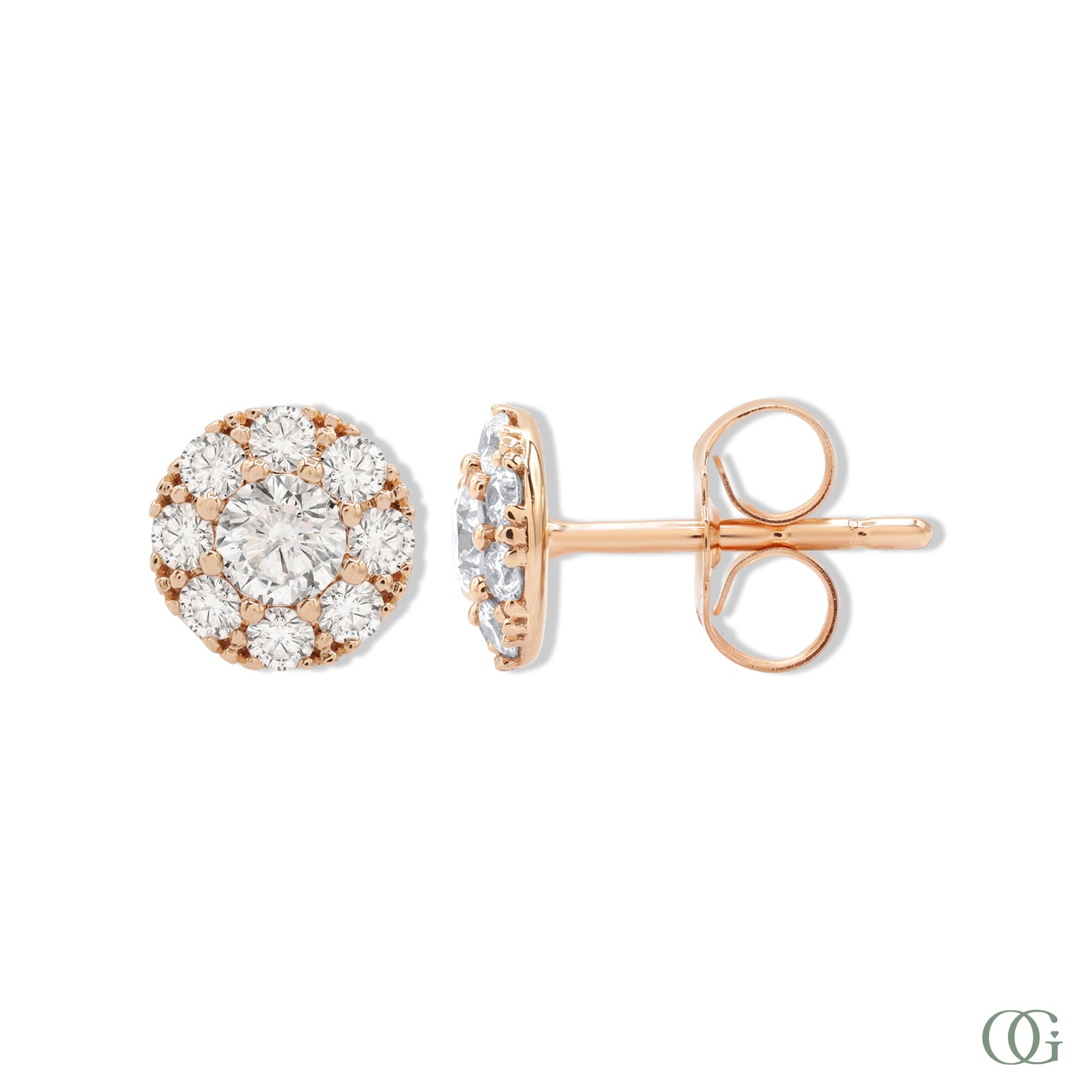 Sparkling Round Lab Grown Diamond Earrings