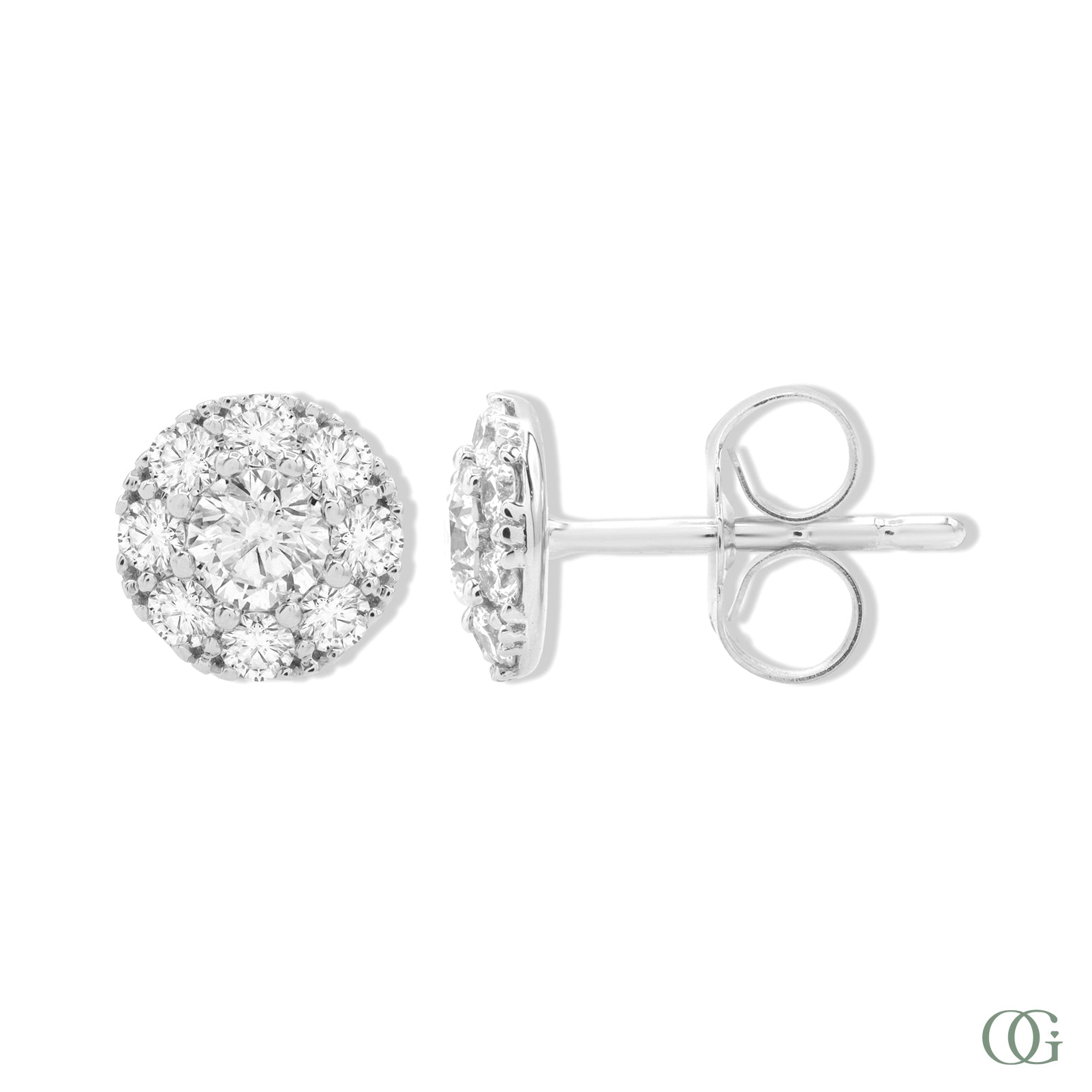 Sparkling Round Lab Grown Diamond Earrings