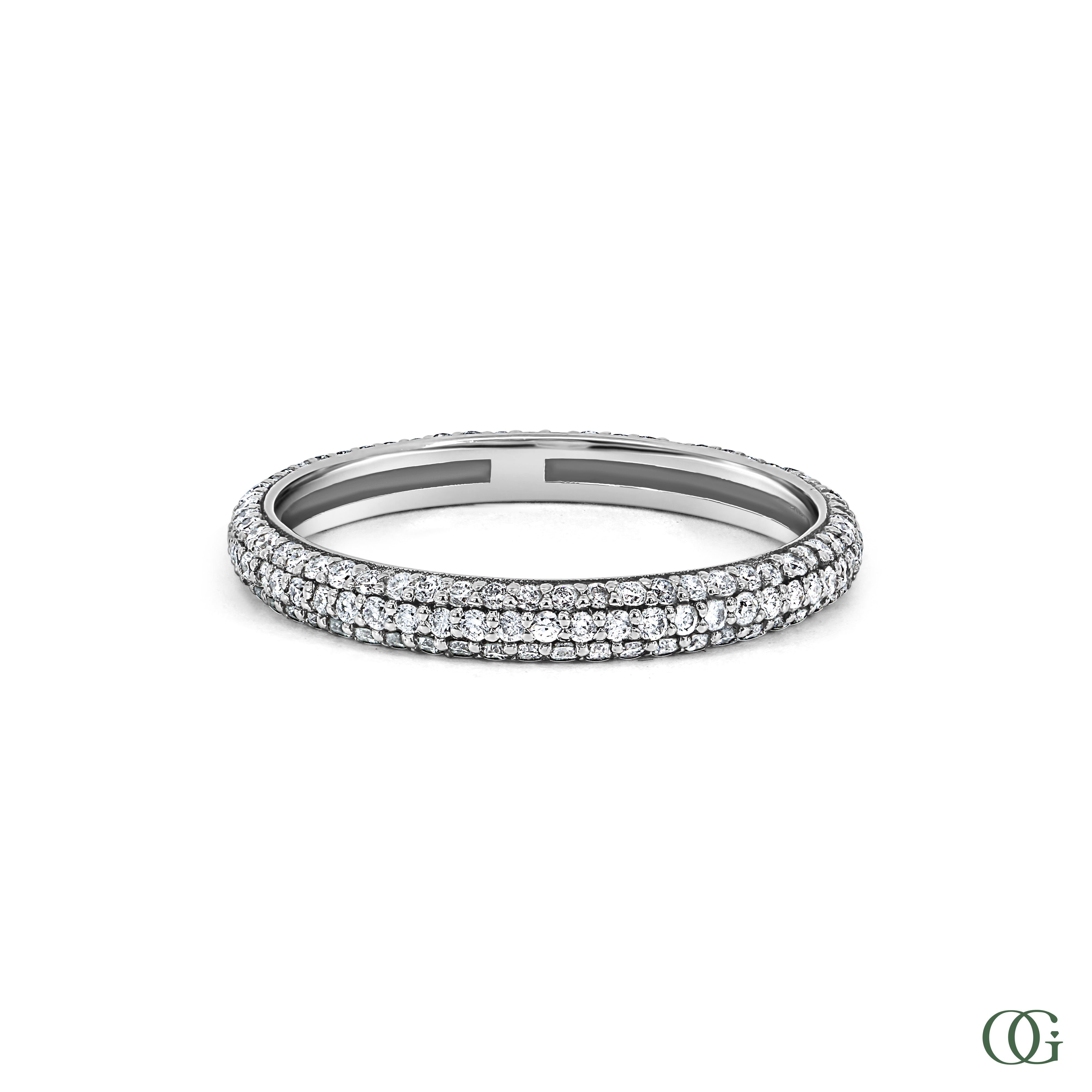 Three Row Diamond Pave Eternity Band (0.52 CTW)